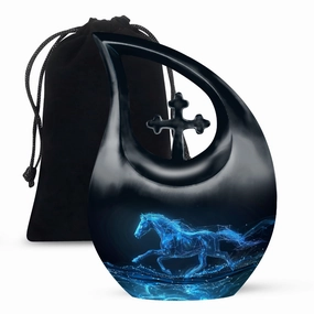 Running Horse Memorial Urn for Cremated Adult Human Ashes Remains