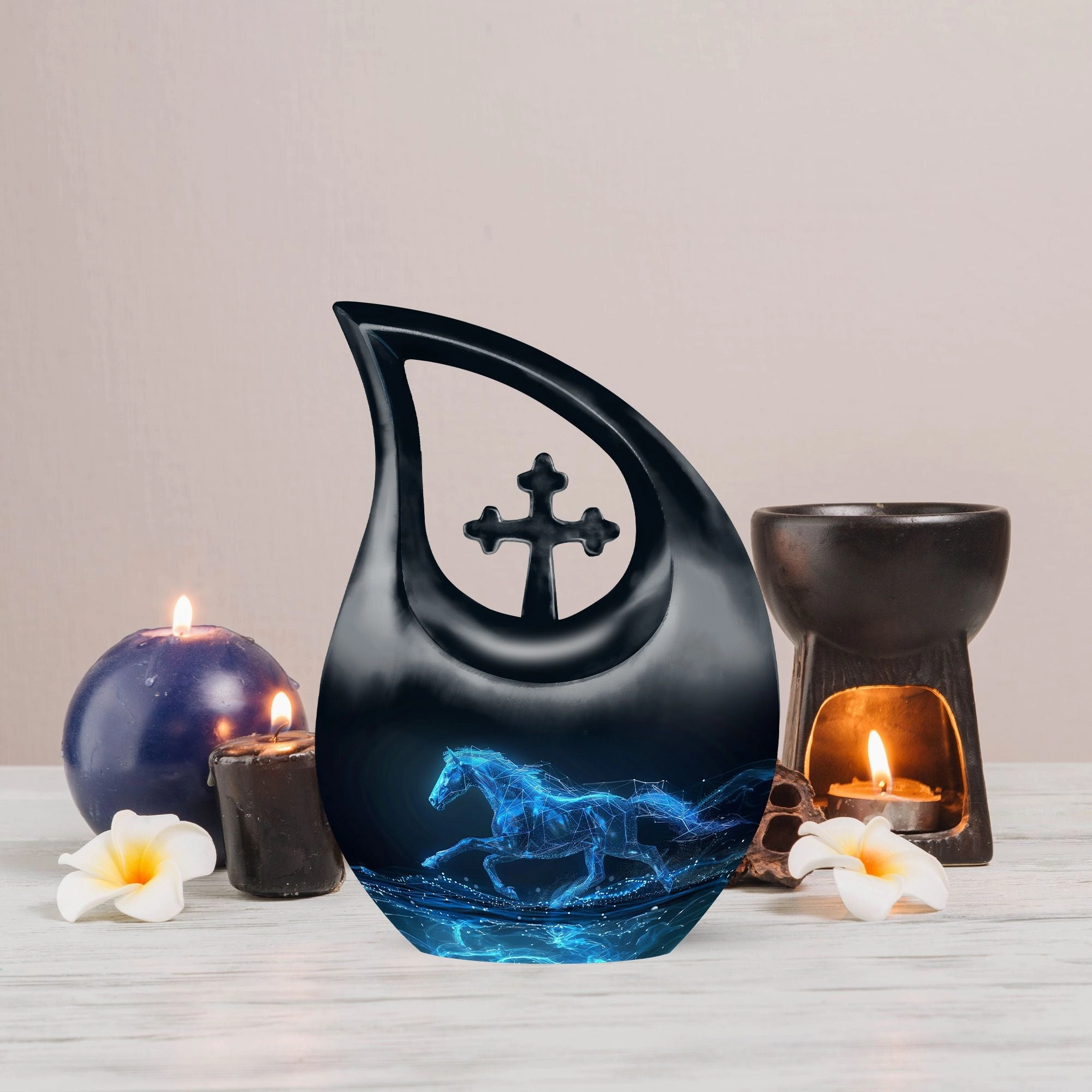 Running Horse Memorial Urn for Cremated Adult Human Ashes Remains
