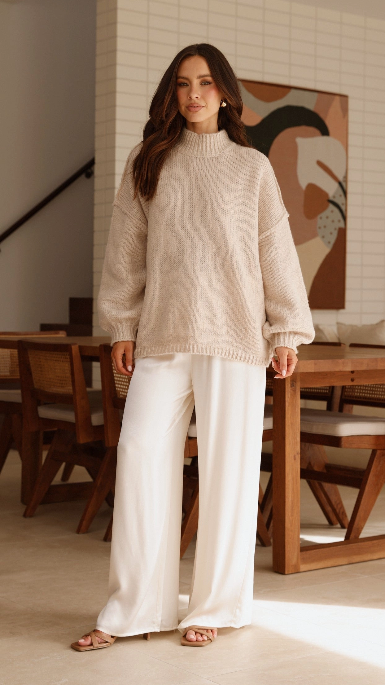 Savanna Knit Sweater - Beige
