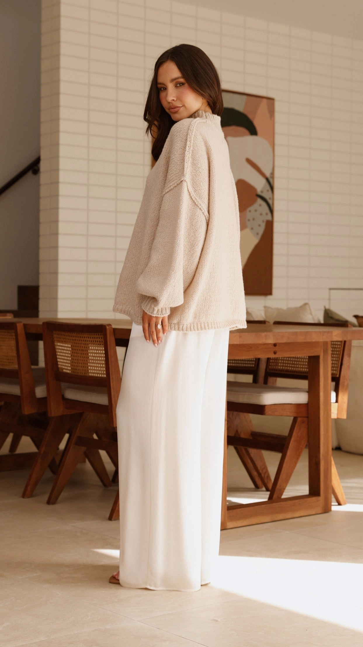 Savanna Knit Sweater - Beige