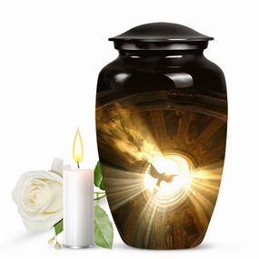 Serene Remembrance - Catholic Cremation Urn, Adult Male Memorial