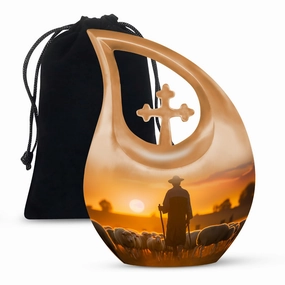 Shepherd Urn :  Container For Cremated Adult Human Ashes
