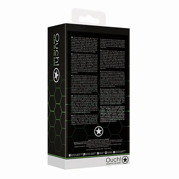 Shots - Ouch Beads Butt Plug with Cock Ring Glow in the Dark (Black)