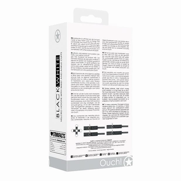 Shots - Ouch Black and White BDSM Velcro Hogtie with Hand and Ankle Cuffs (Black)