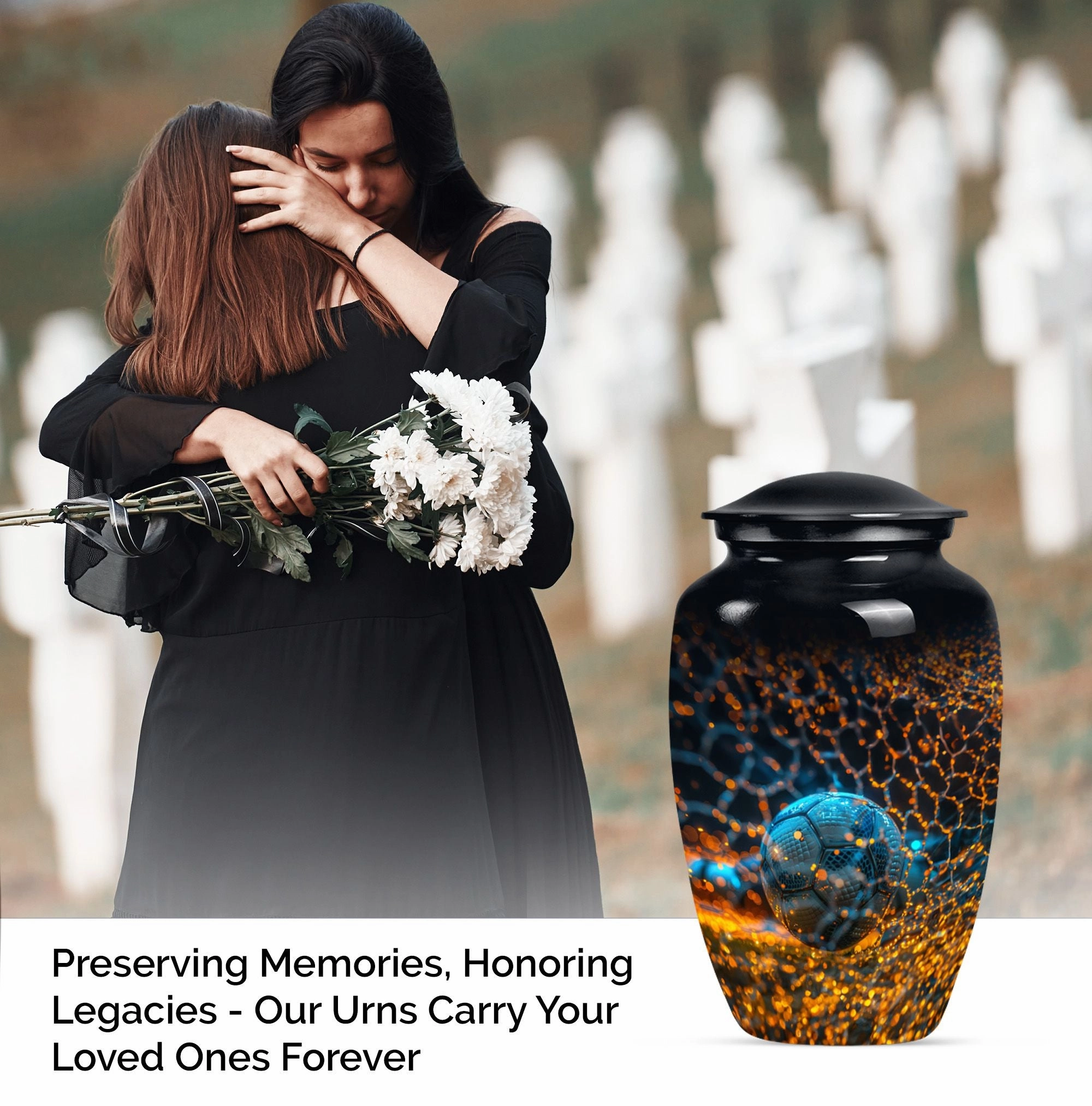 Soccer Urn Tribute: Dignified Memorial Urn for Adult Males