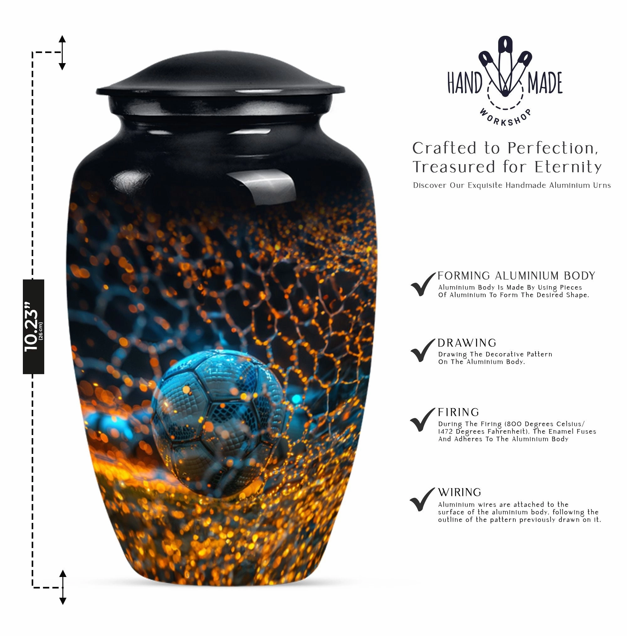 Soccer Urn Tribute: Dignified Memorial Urn for Adult Males