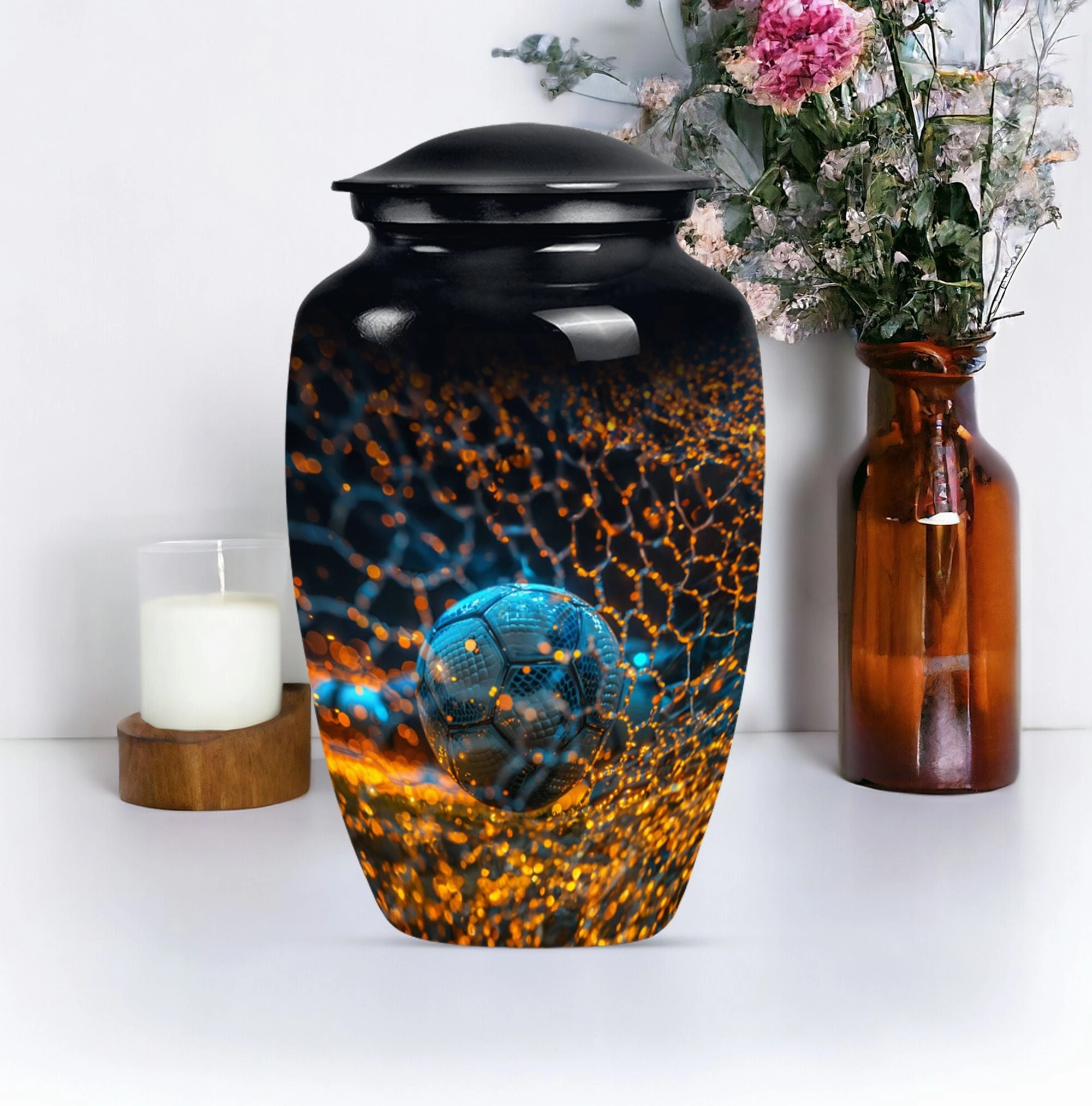 Soccer Urn Tribute: Dignified Memorial Urn for Adult Males
