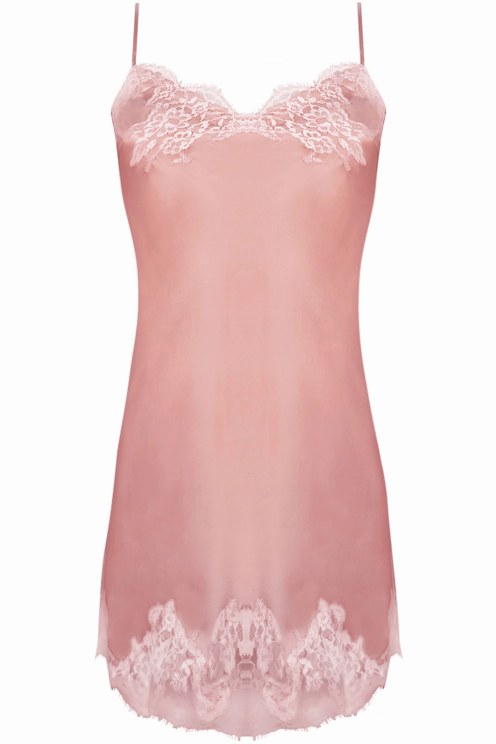 Splendeur Soie Silk Night Dress in Rose, Size L (UK 14)