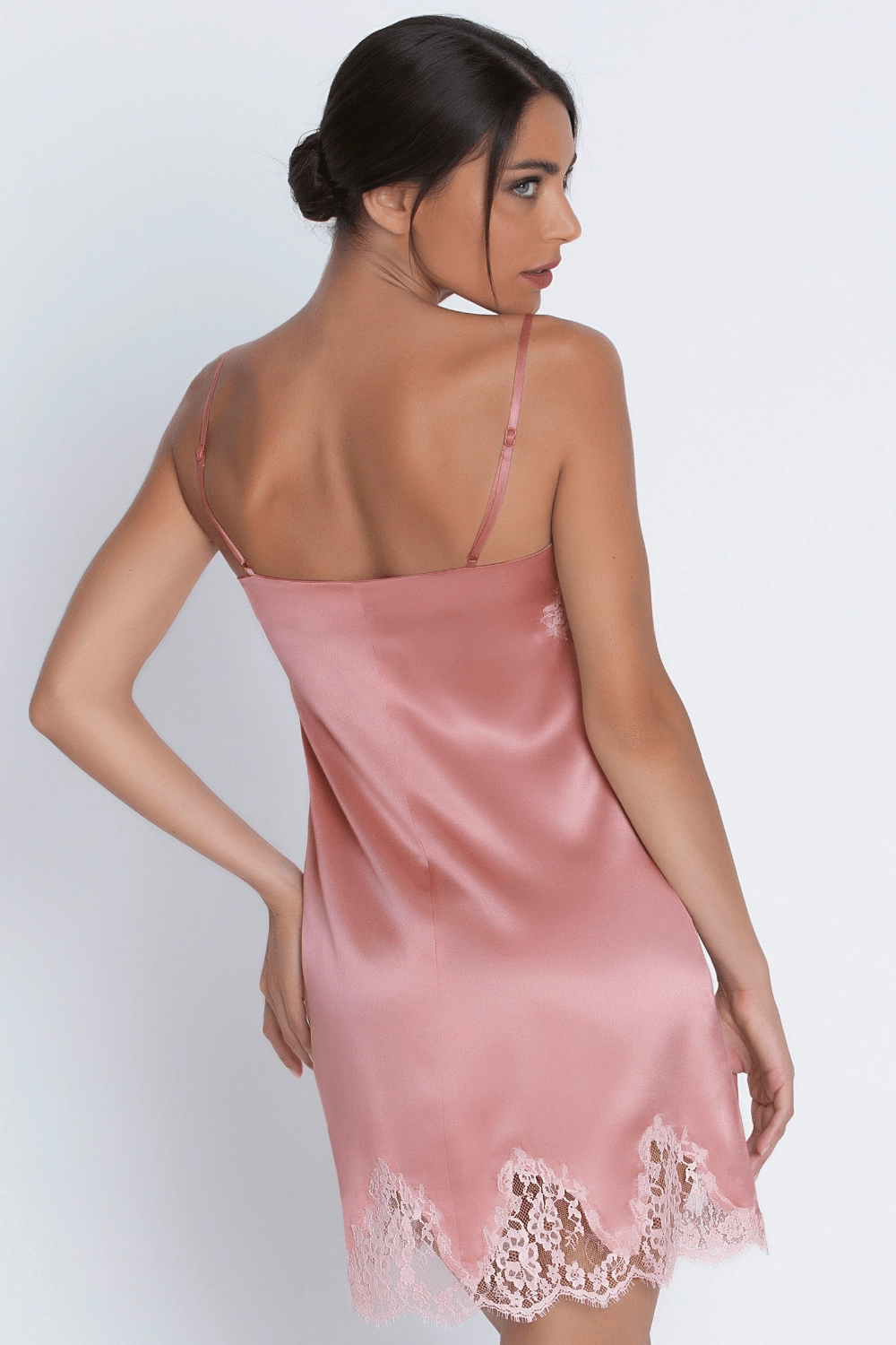 Splendeur Soie Silk Night Dress in Rose, Size L (UK 14)