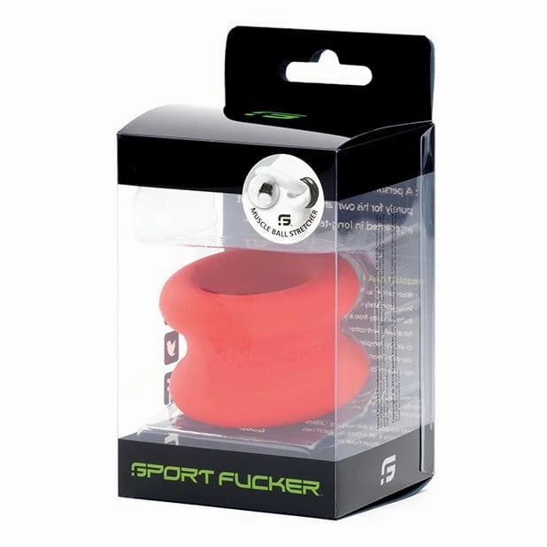Sport F*cker - Muscle Ball Stretcher Cock Ring (Red)