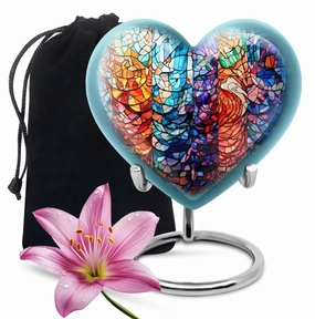 Stained Glass Elegance: Funeral Cremation Tribute Urn For Women