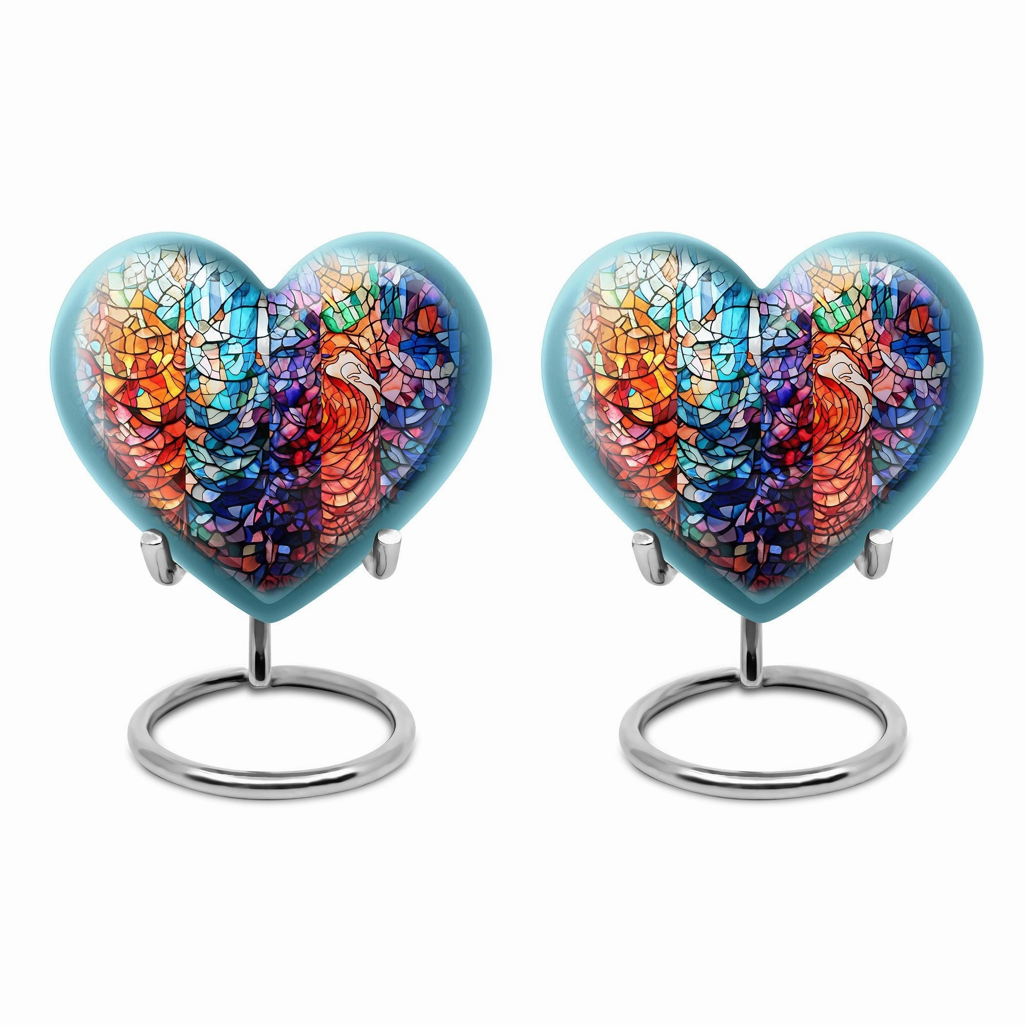 Stained Glass Elegance: Funeral Cremation Tribute Urn For Women