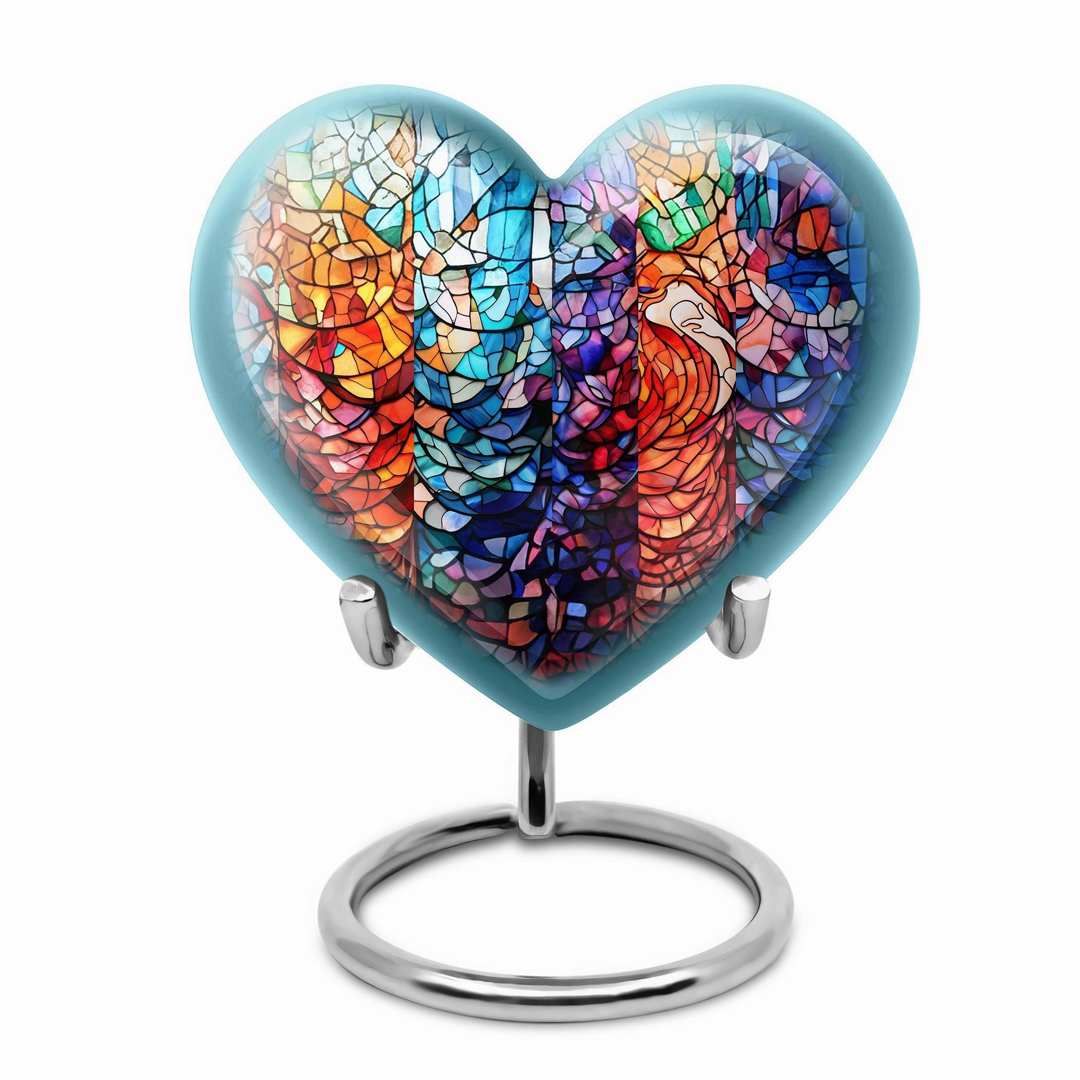 Stained Glass Elegance: Funeral Cremation Tribute Urn For Women