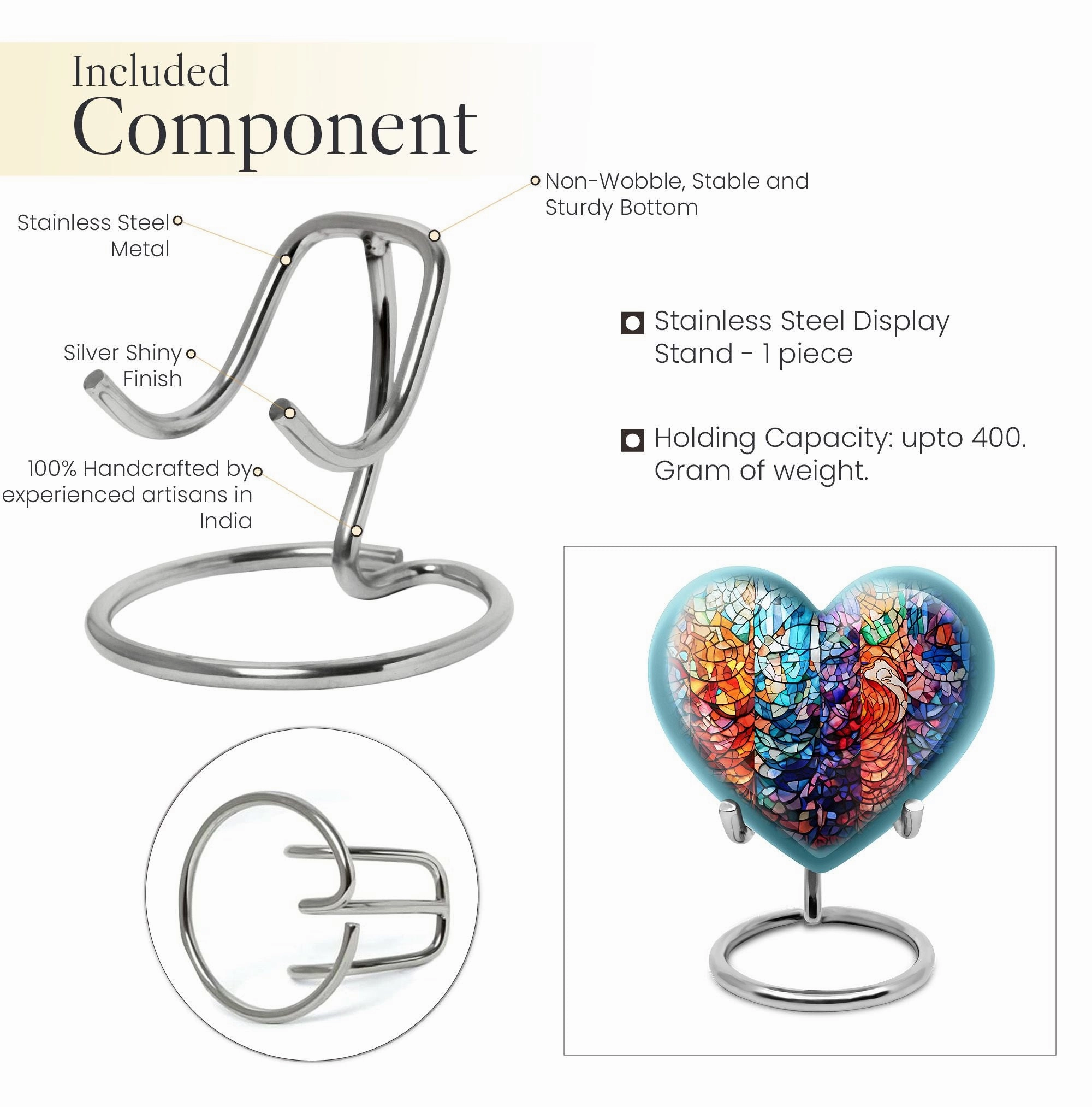 Stained Glass Elegance: Funeral Cremation Tribute Urn For Women