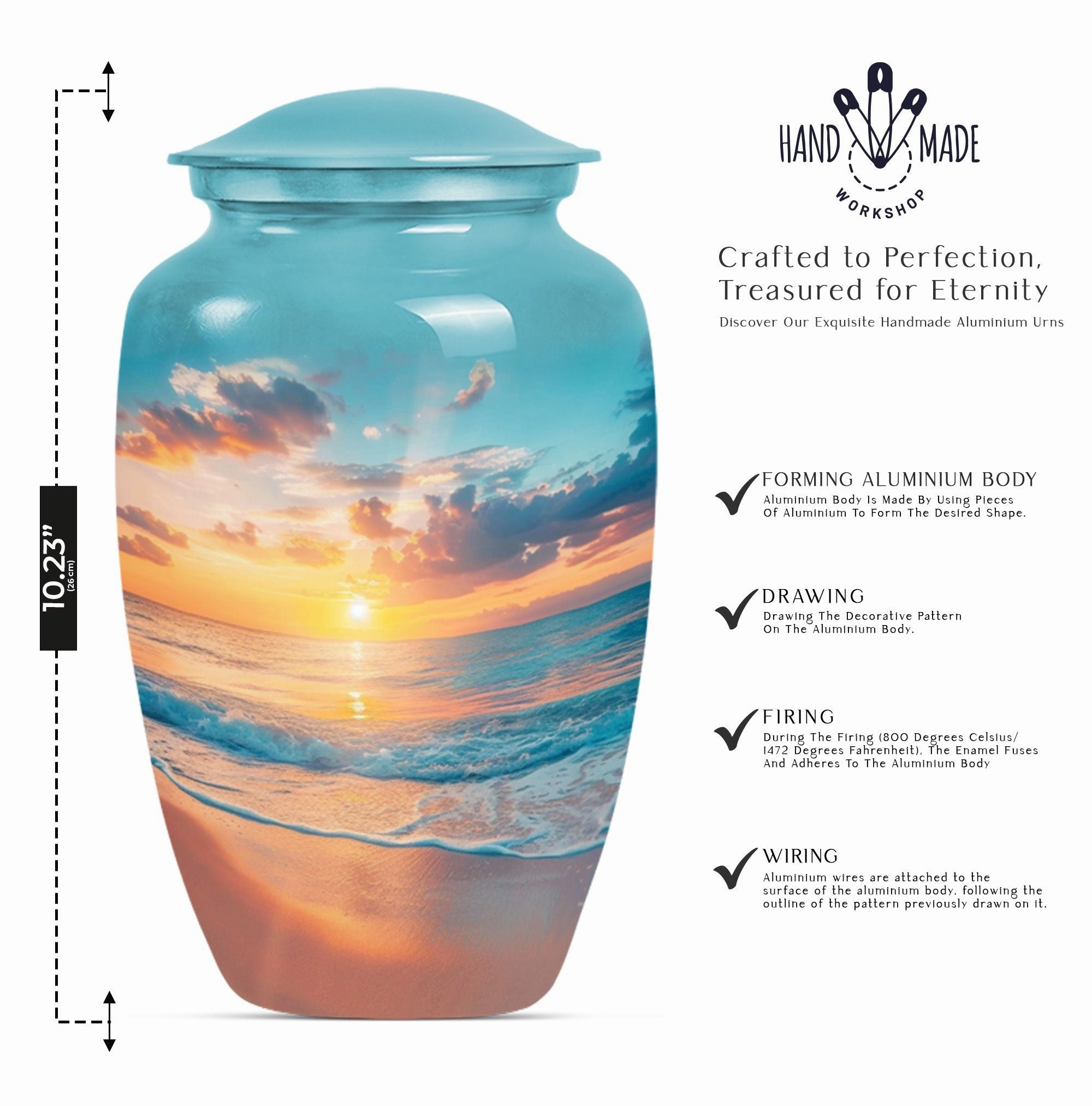 Sunset Beach Memorial: Restful Harbour Adult Ashes Eternity Urn