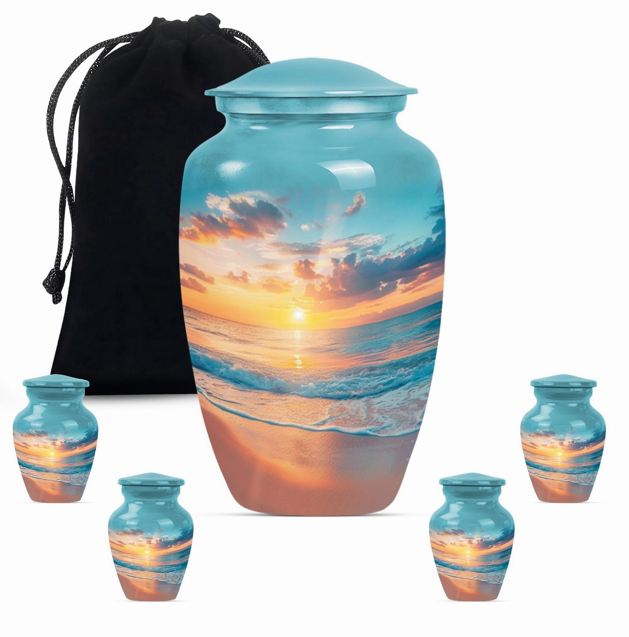 Sunset Beach Memorial: Restful Harbour Adult Ashes Eternity Urn