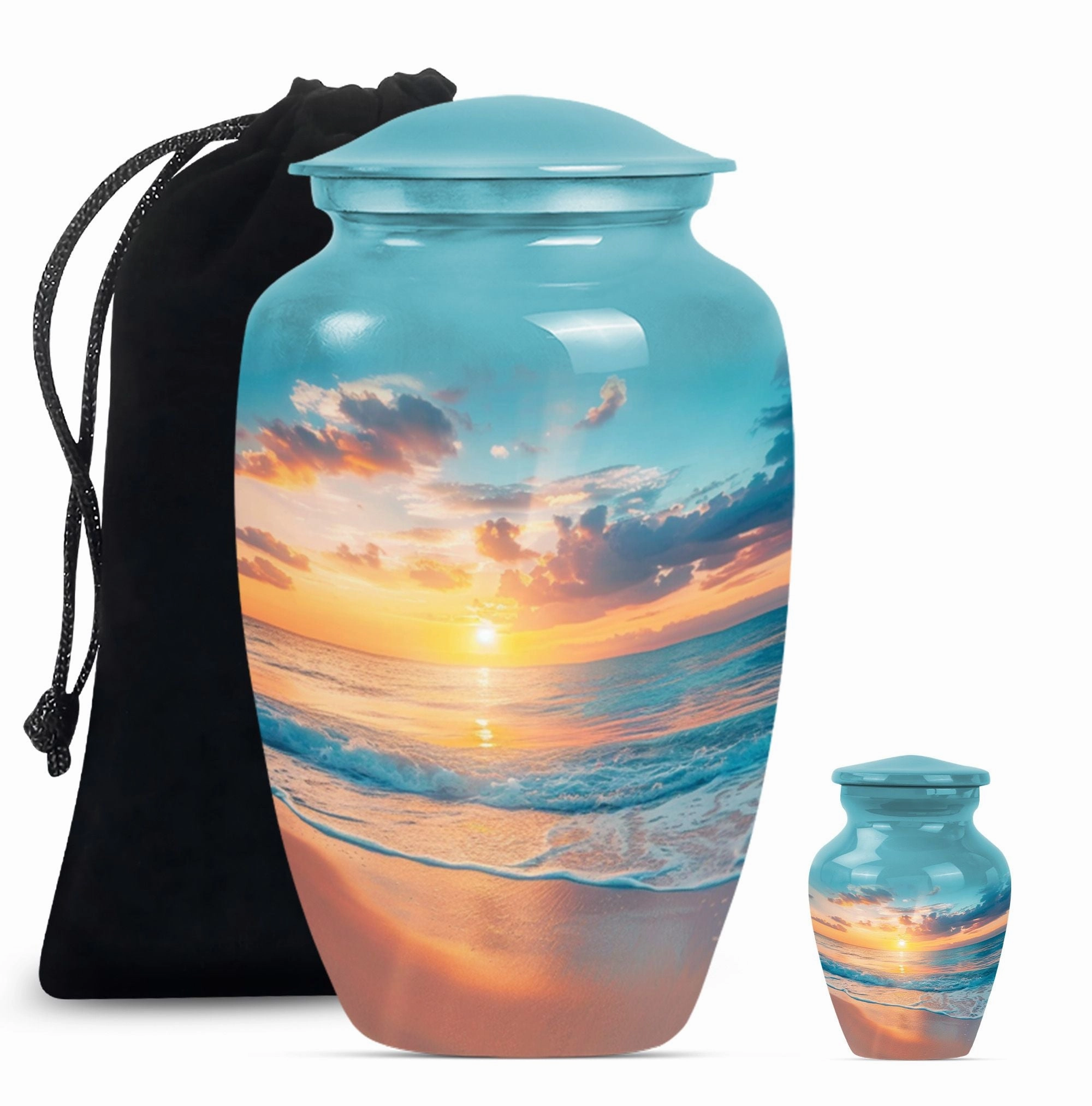 Sunset Beach Memorial: Restful Harbour Adult Ashes Eternity Urn