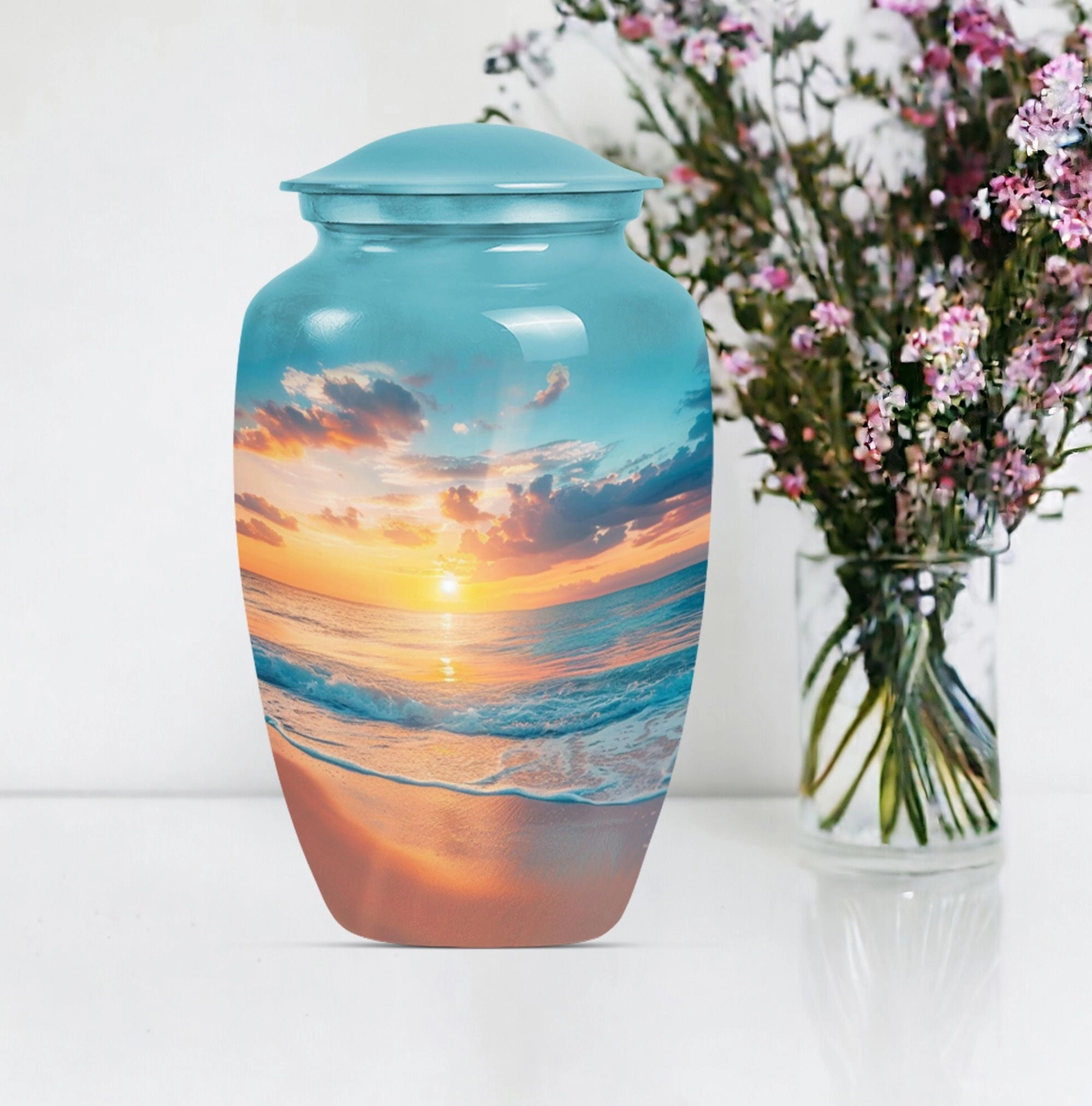 Sunset Beach Memorial: Restful Harbour Adult Ashes Eternity Urn