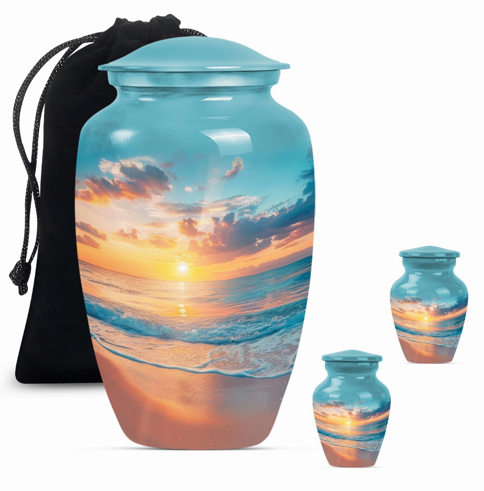 Sunset Beach Memorial: Restful Harbour Adult Ashes Eternity Urn