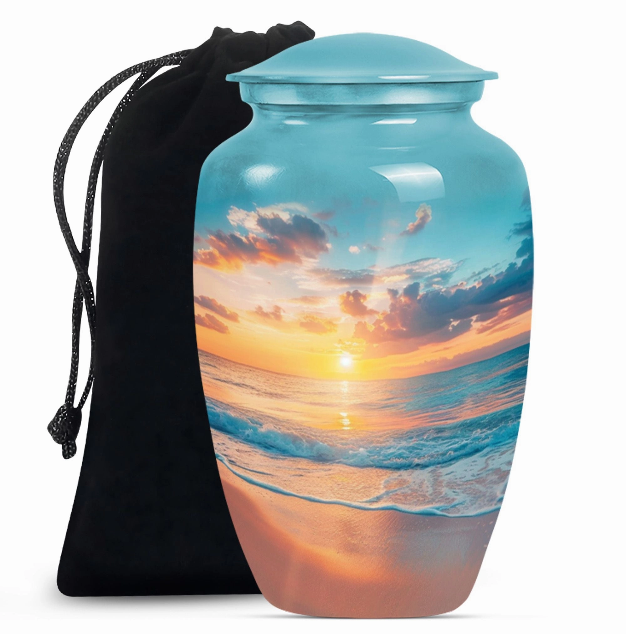 Sunset Beach Memorial: Restful Harbour Adult Ashes Eternity Urn