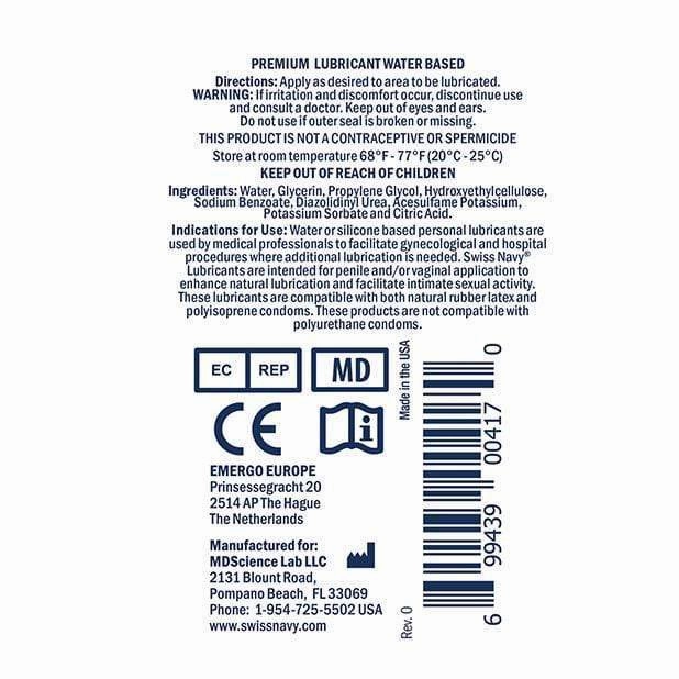 Swiss Navy -  Water Based Premium Lubricant