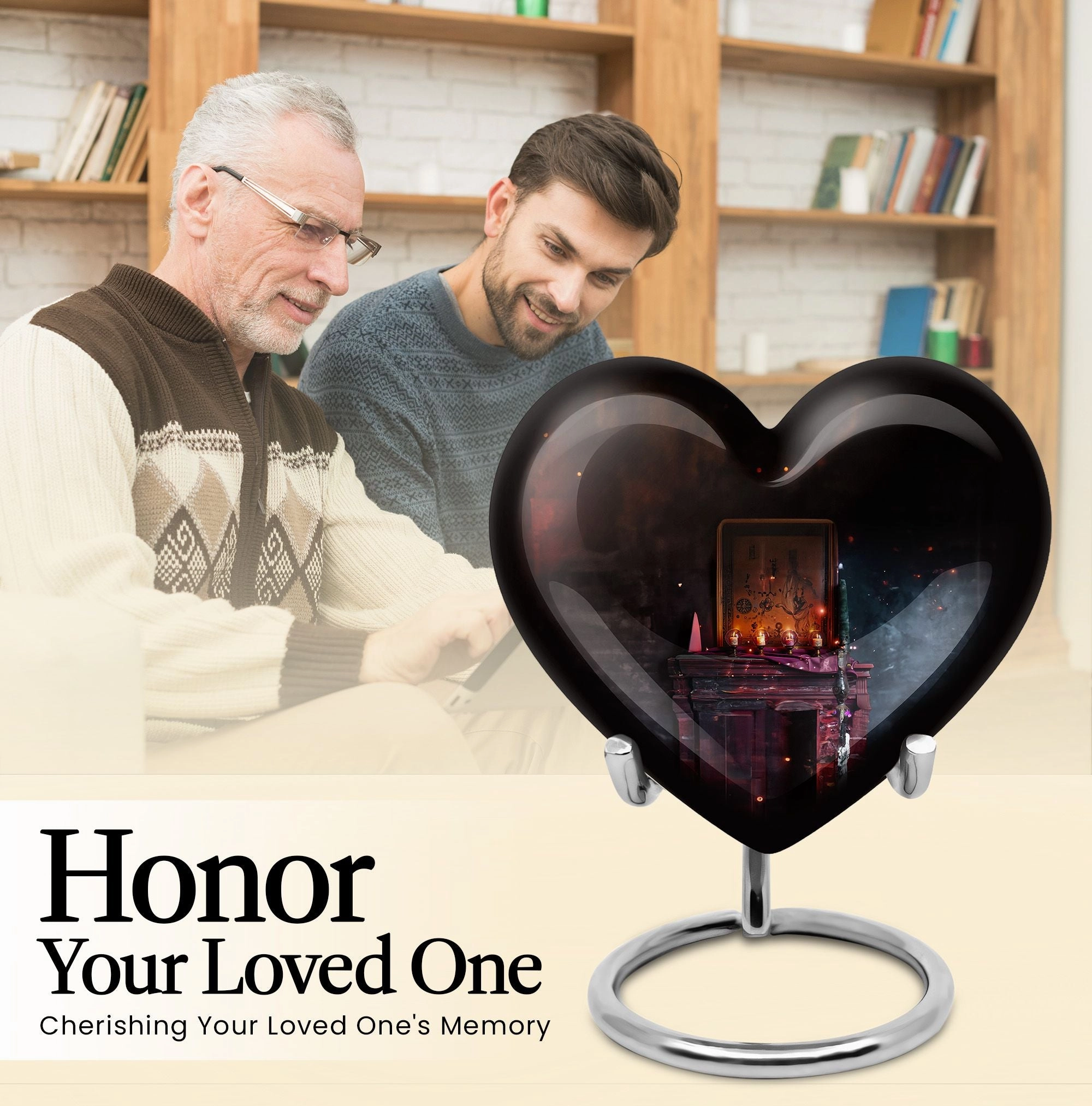 Tarot-Inspired Heart Tribute Cremation Urn for Loved One