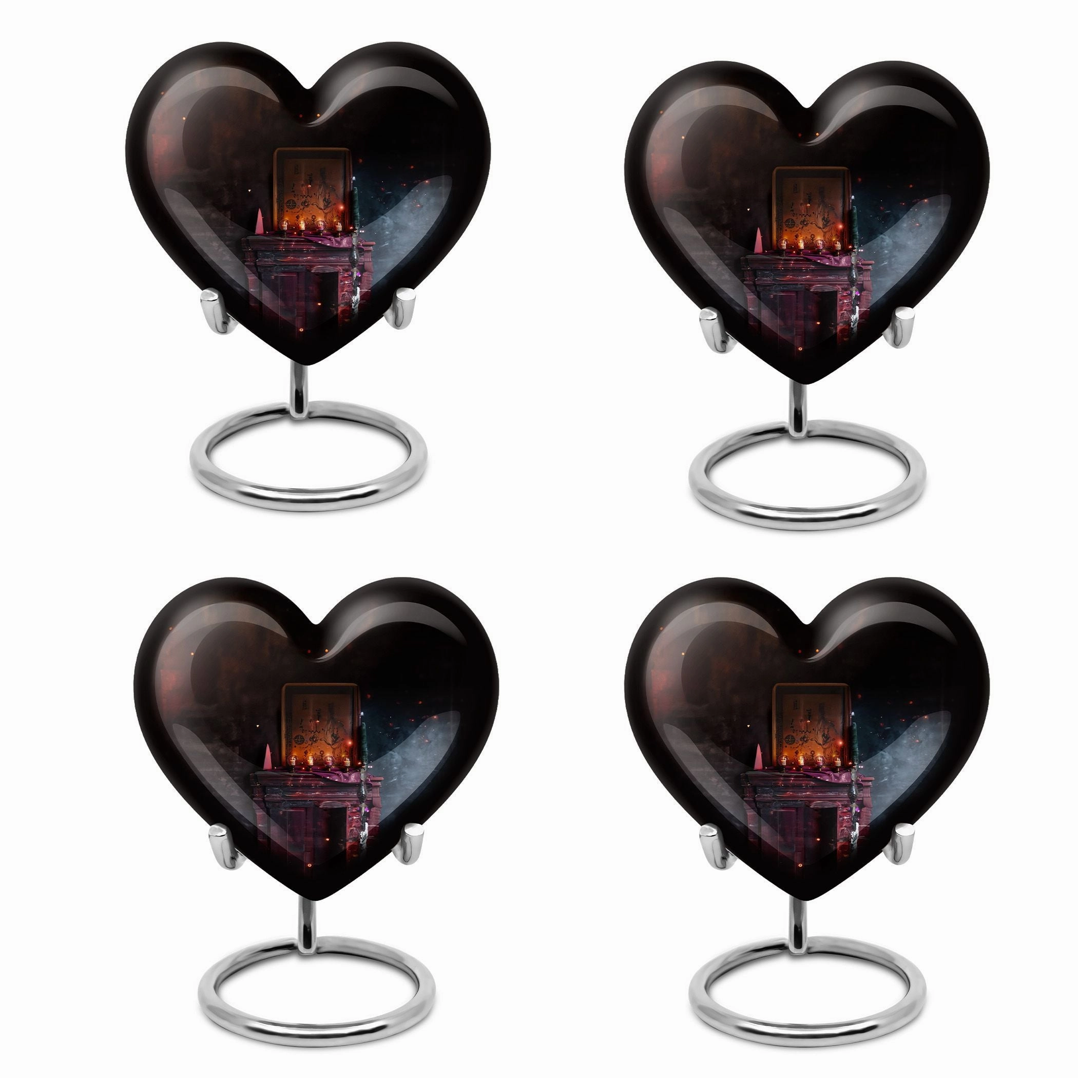 Tarot-Inspired Heart Tribute Cremation Urn for Loved One