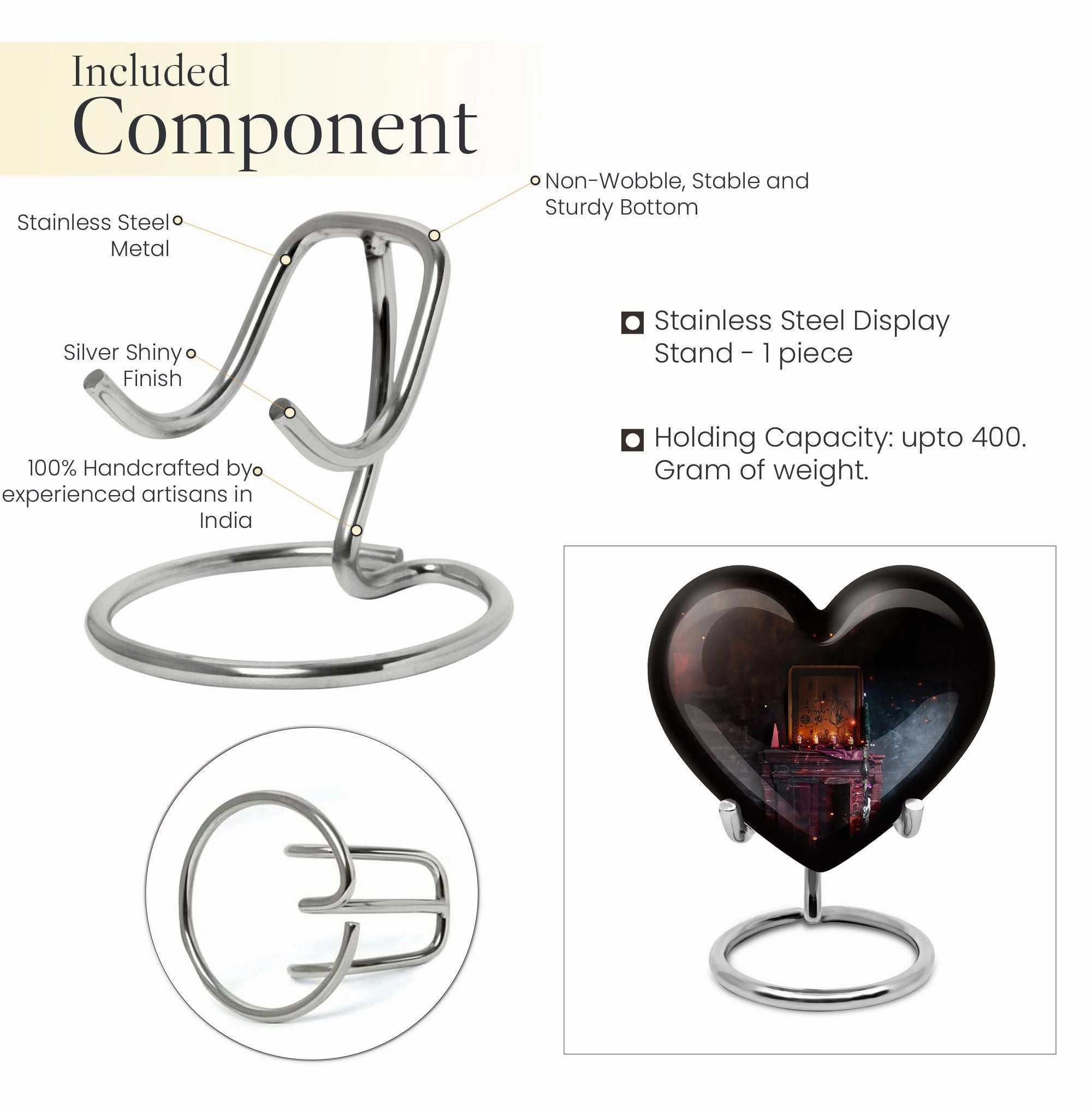 Tarot-Inspired Heart Tribute Cremation Urn for Loved One