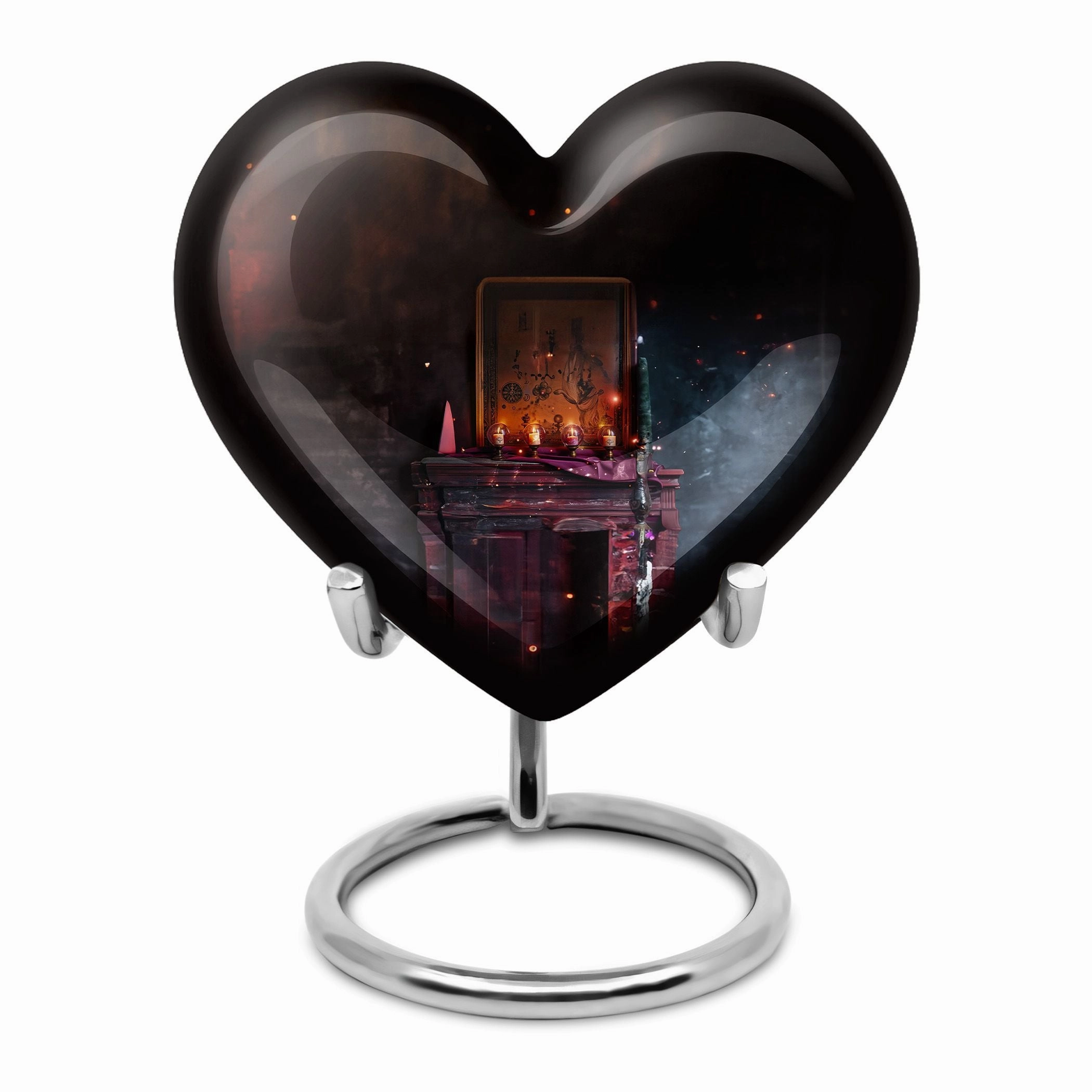 Tarot-Inspired Heart Tribute Cremation Urn for Loved One