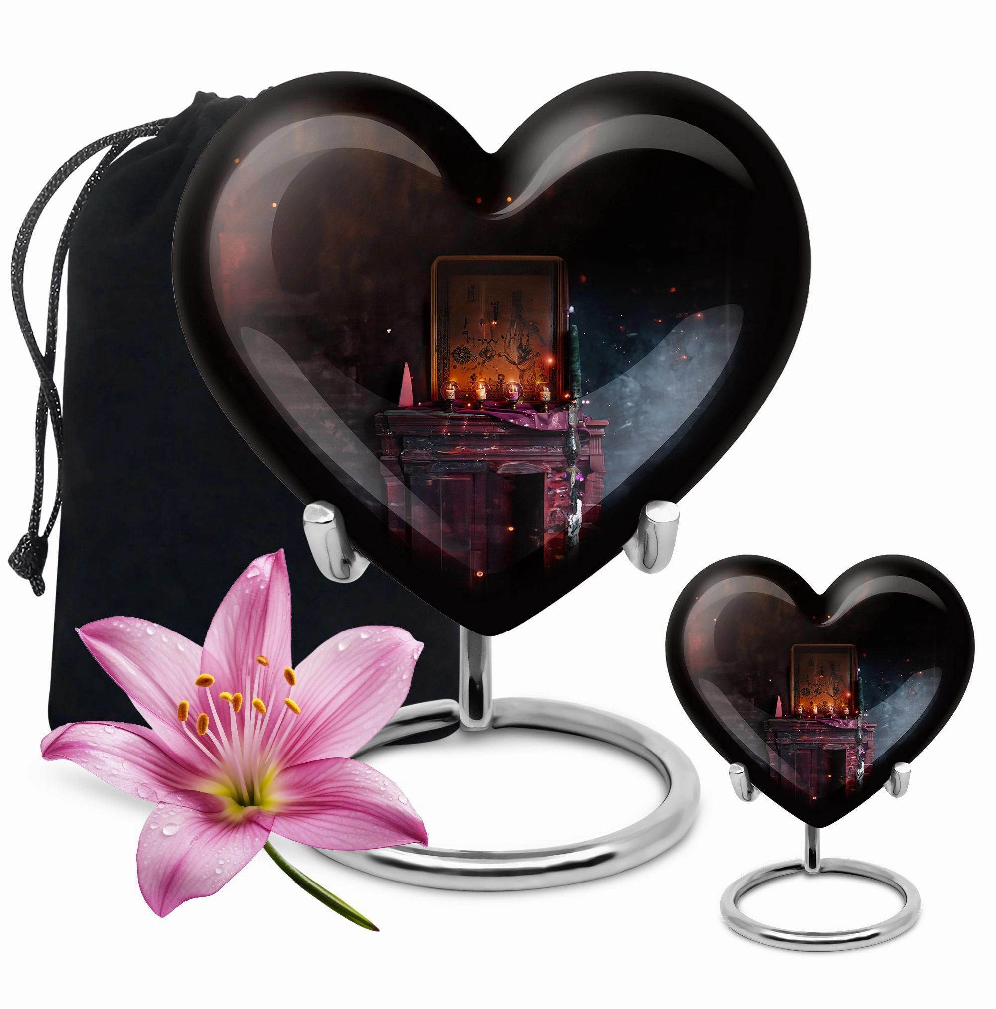 Tarot-Inspired Heart Tribute Cremation Urn for Loved One