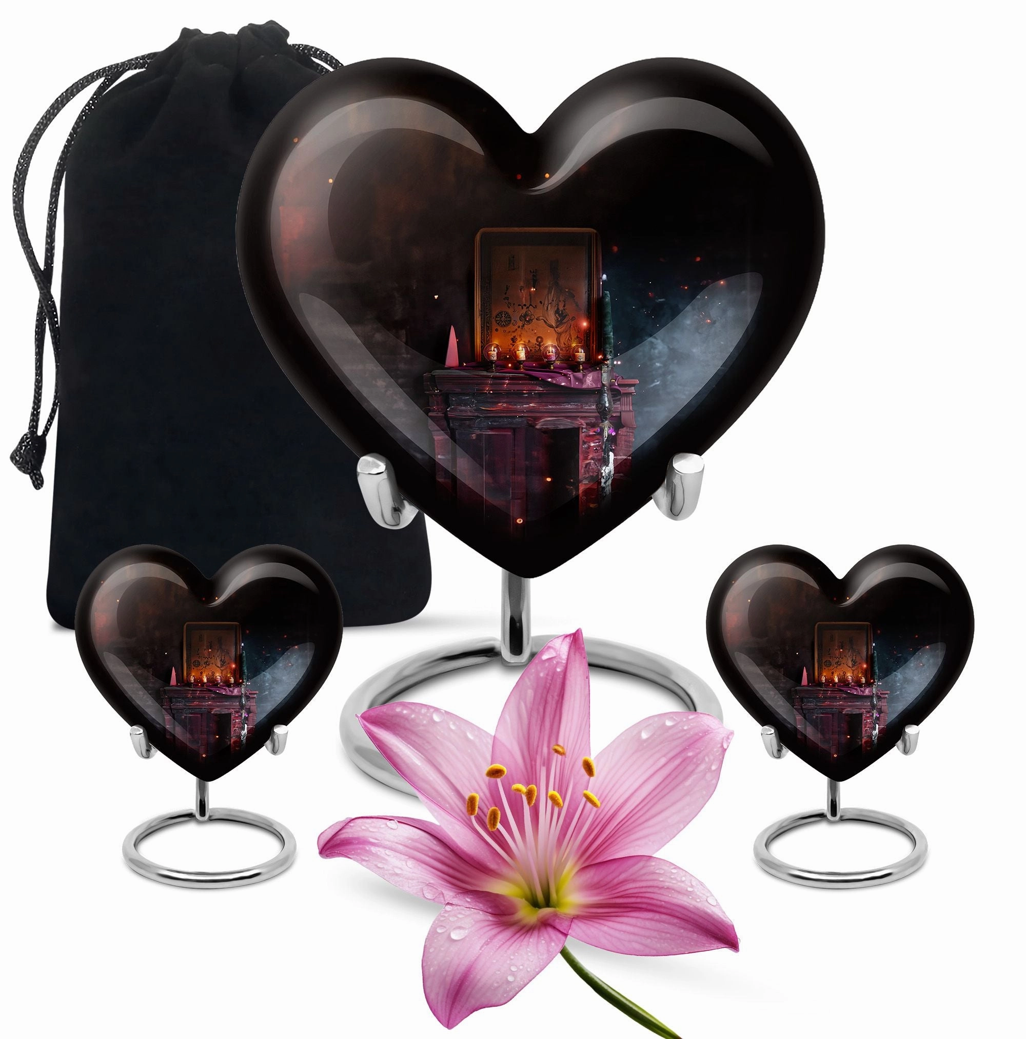 Tarot-Inspired Heart Tribute Cremation Urn for Loved One