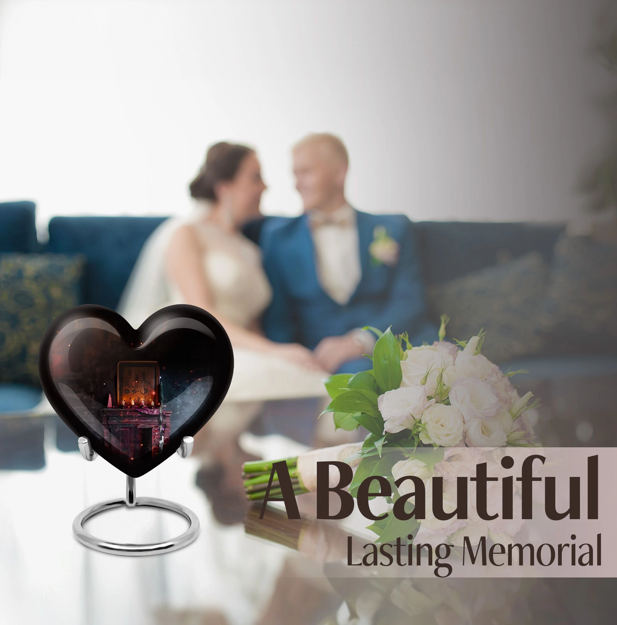 Tarot-Inspired Heart Tribute Cremation Urn for Loved One