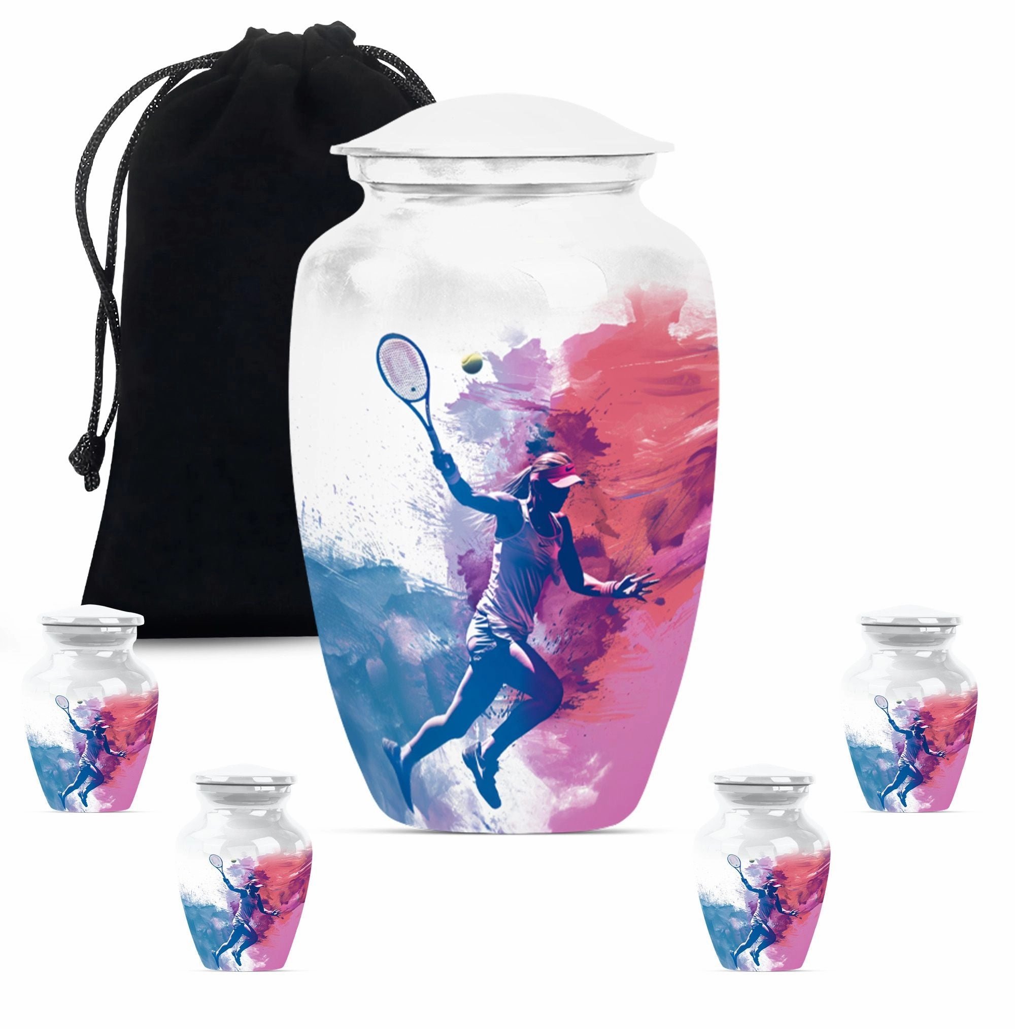 Tennis Urn Bliss: Thoughtful Empathy Memorial Urn for Adult Ashes