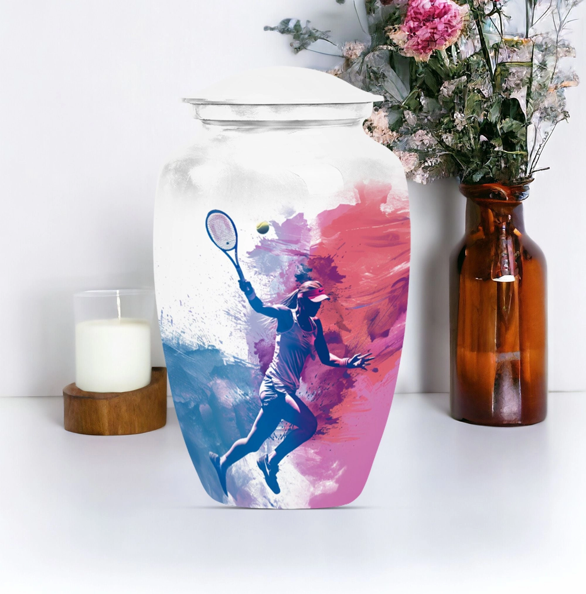 Tennis Urn Bliss: Thoughtful Empathy Memorial Urn for Adult Ashes