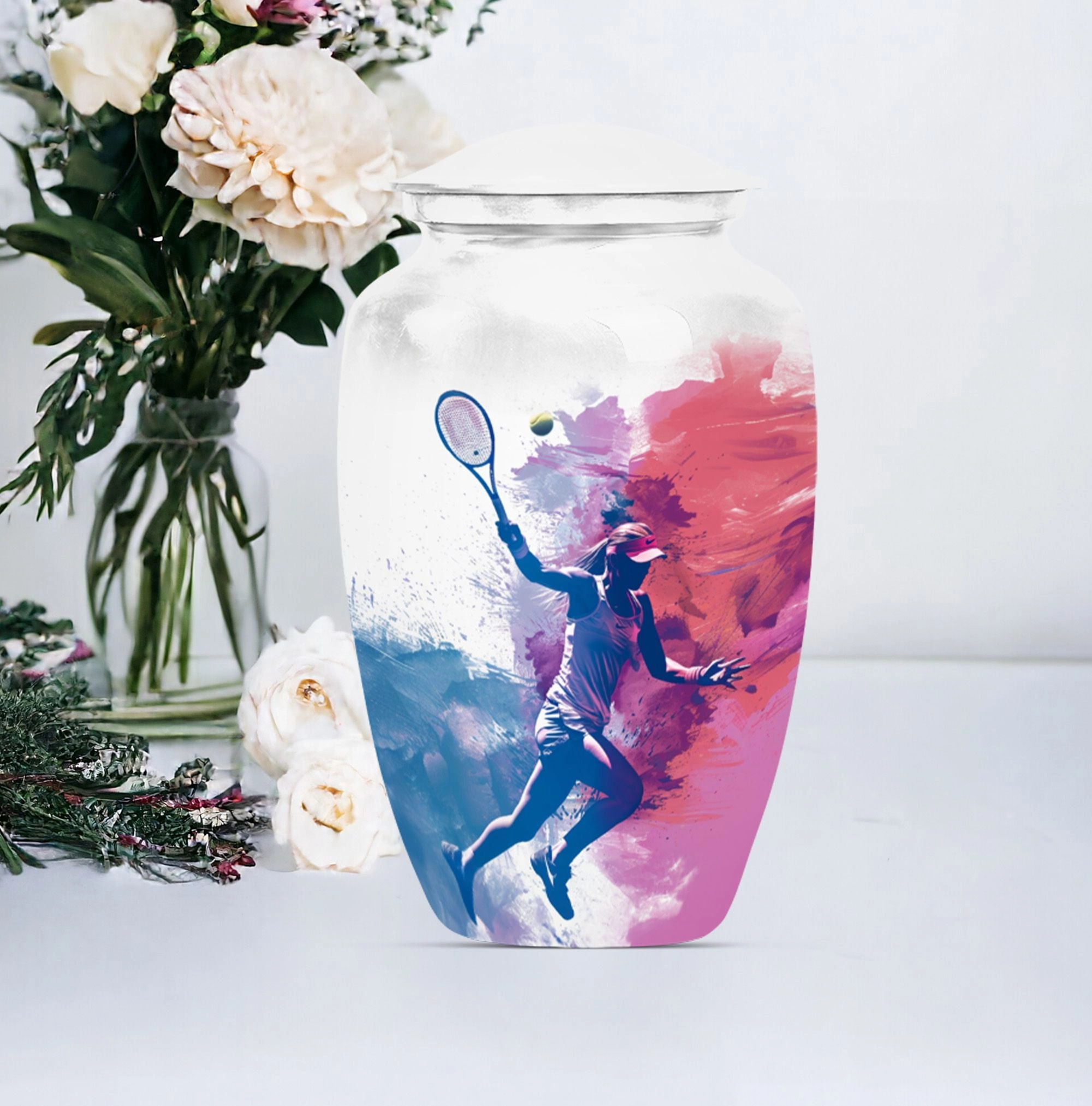 Tennis Urn Bliss: Thoughtful Empathy Memorial Urn for Adult Ashes