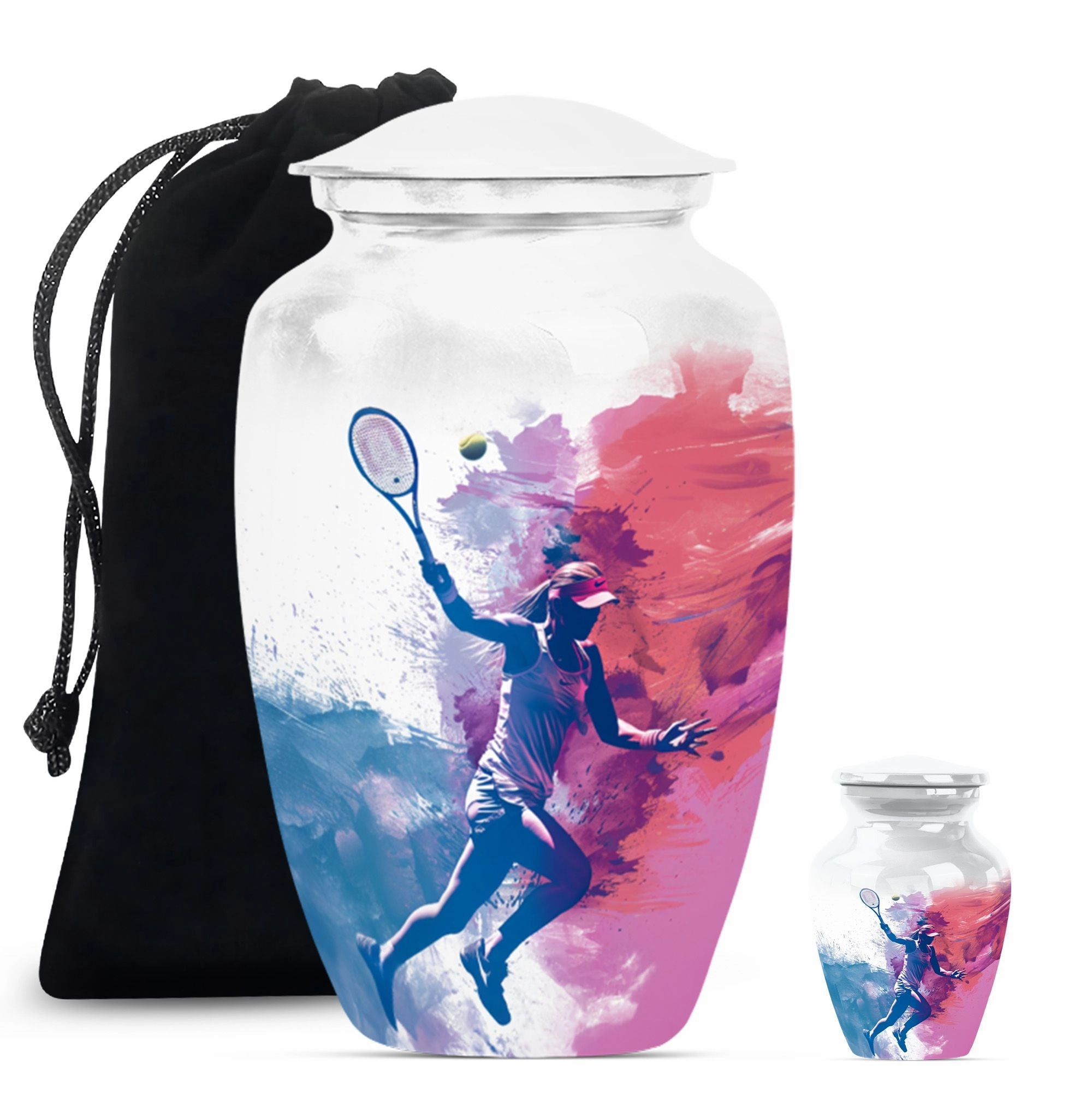 Tennis Urn Bliss: Thoughtful Empathy Memorial Urn for Adult Ashes