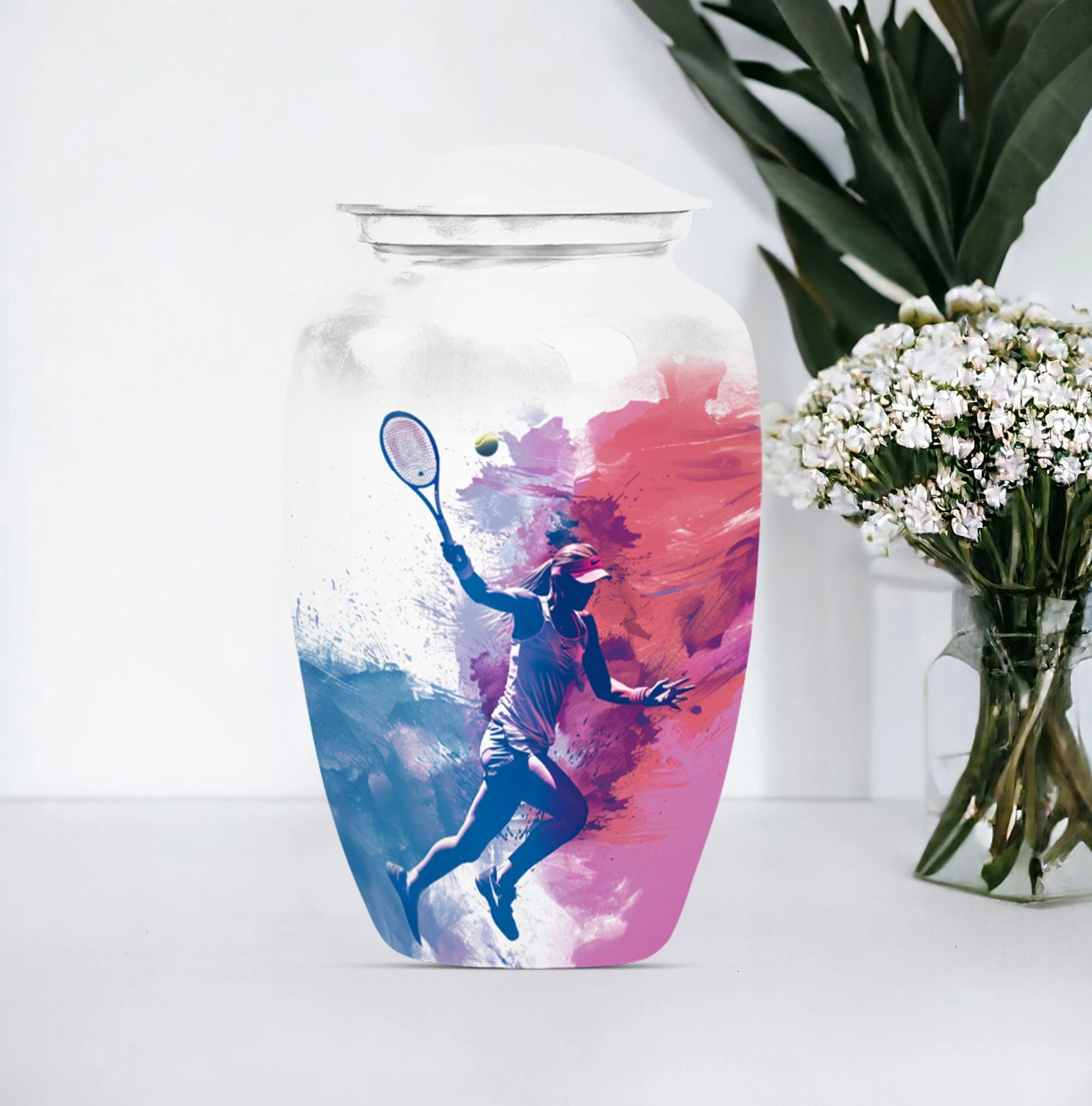 Tennis Urn Bliss: Thoughtful Empathy Memorial Urn for Adult Ashes