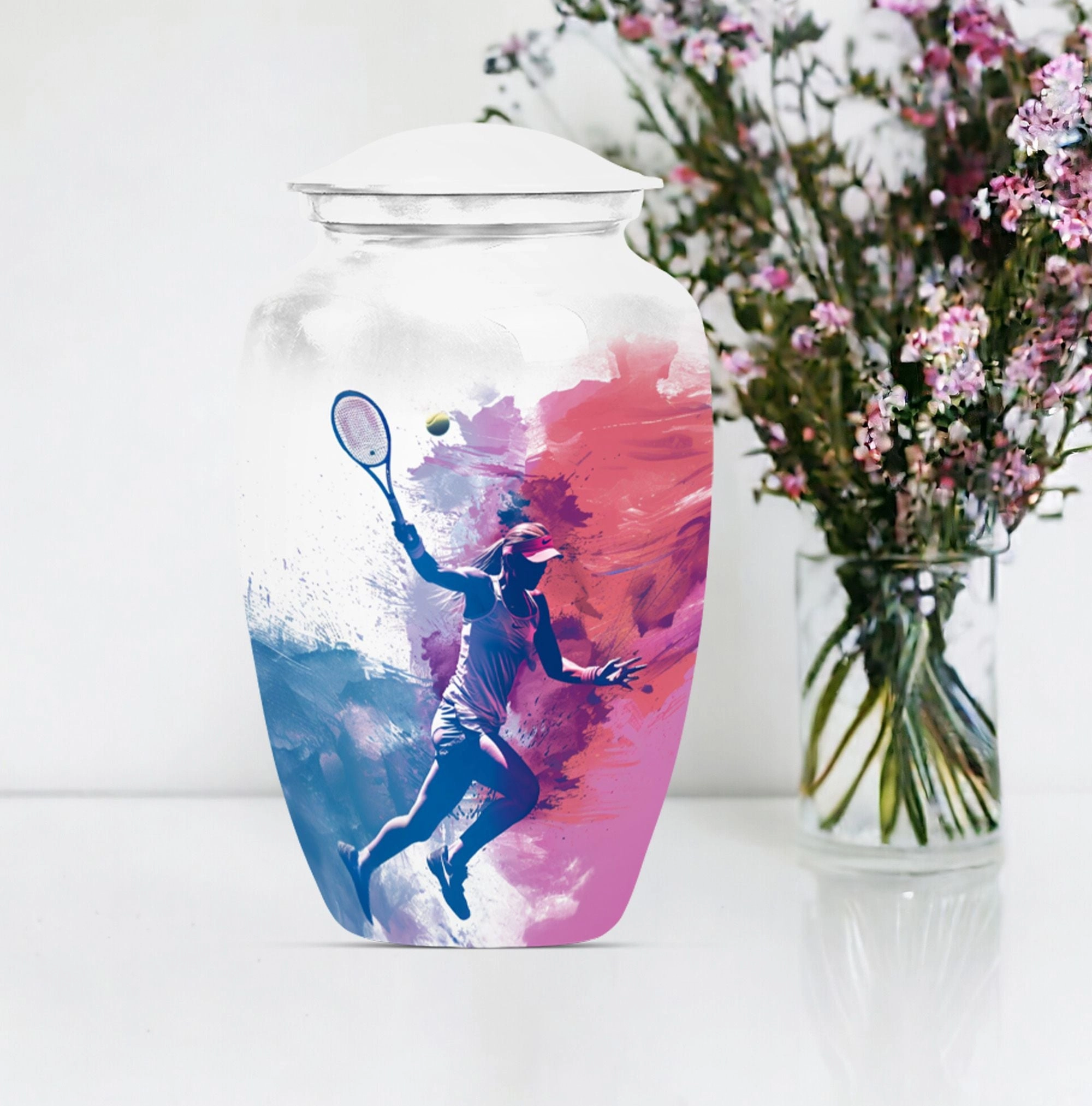 Tennis Urn Bliss: Thoughtful Empathy Memorial Urn for Adult Ashes