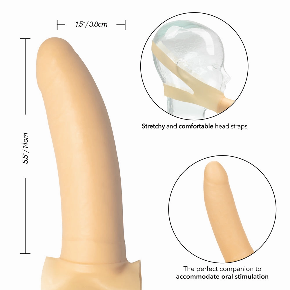 The Original Accommodator Latex Strap-On Facial Dildo