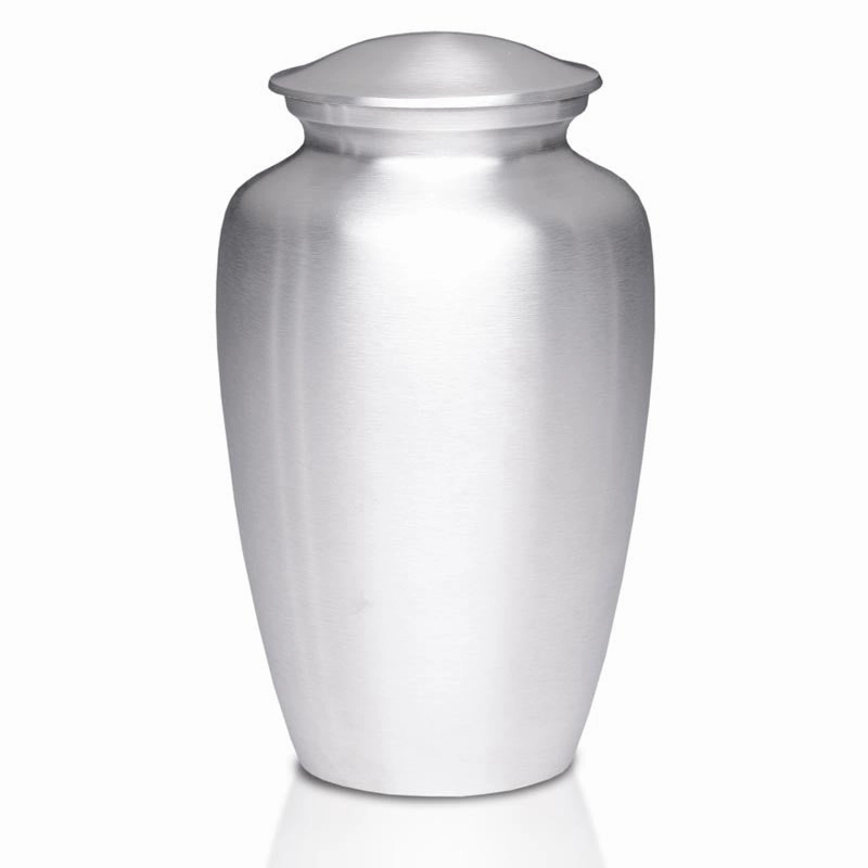 Timeless Metal Cremation Urn in Silver Color
