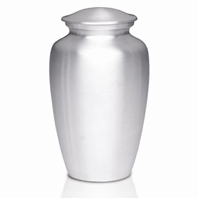 Timeless Metal Cremation Urn in Silver Color