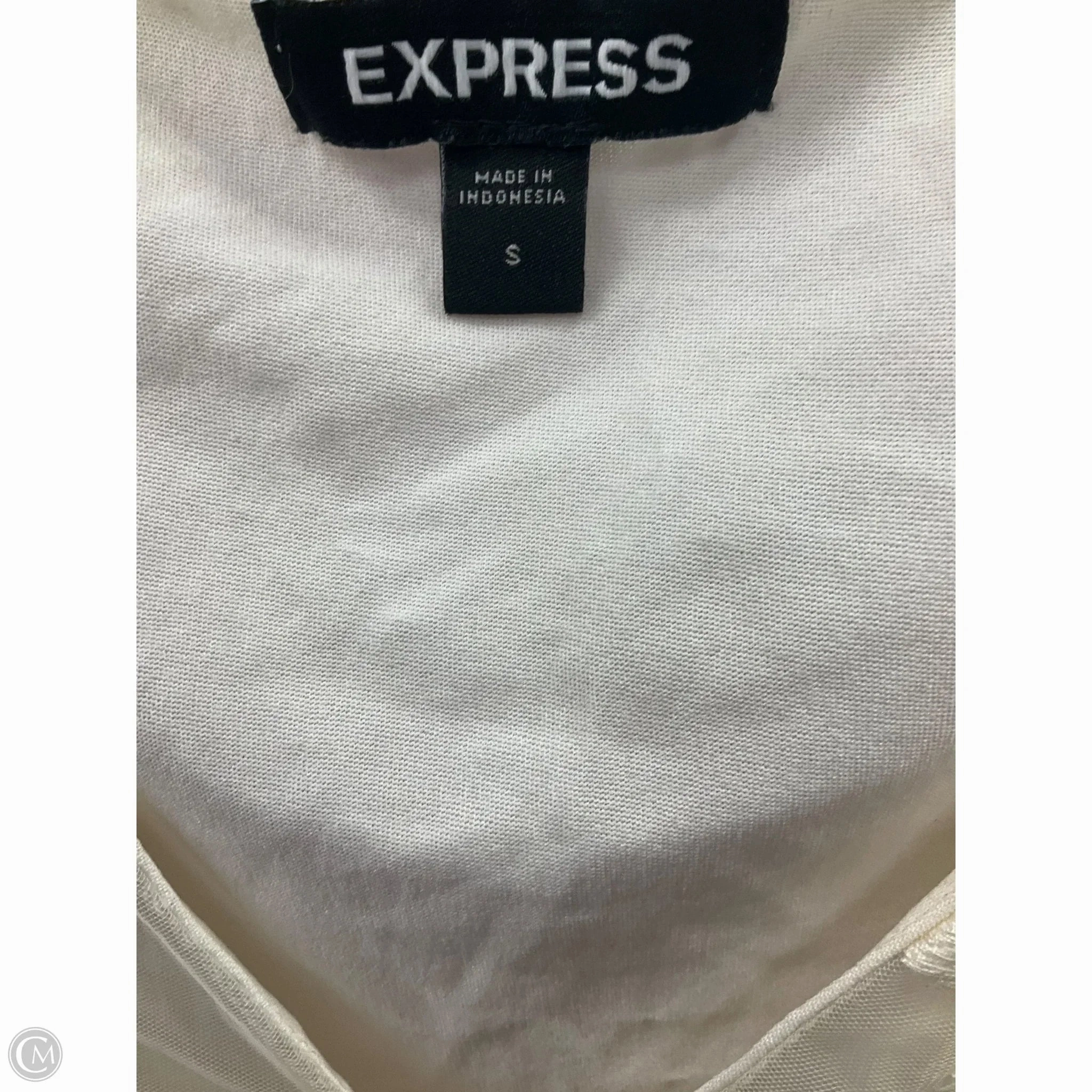 Top Short Sleeve By Express In Cream, Size: S