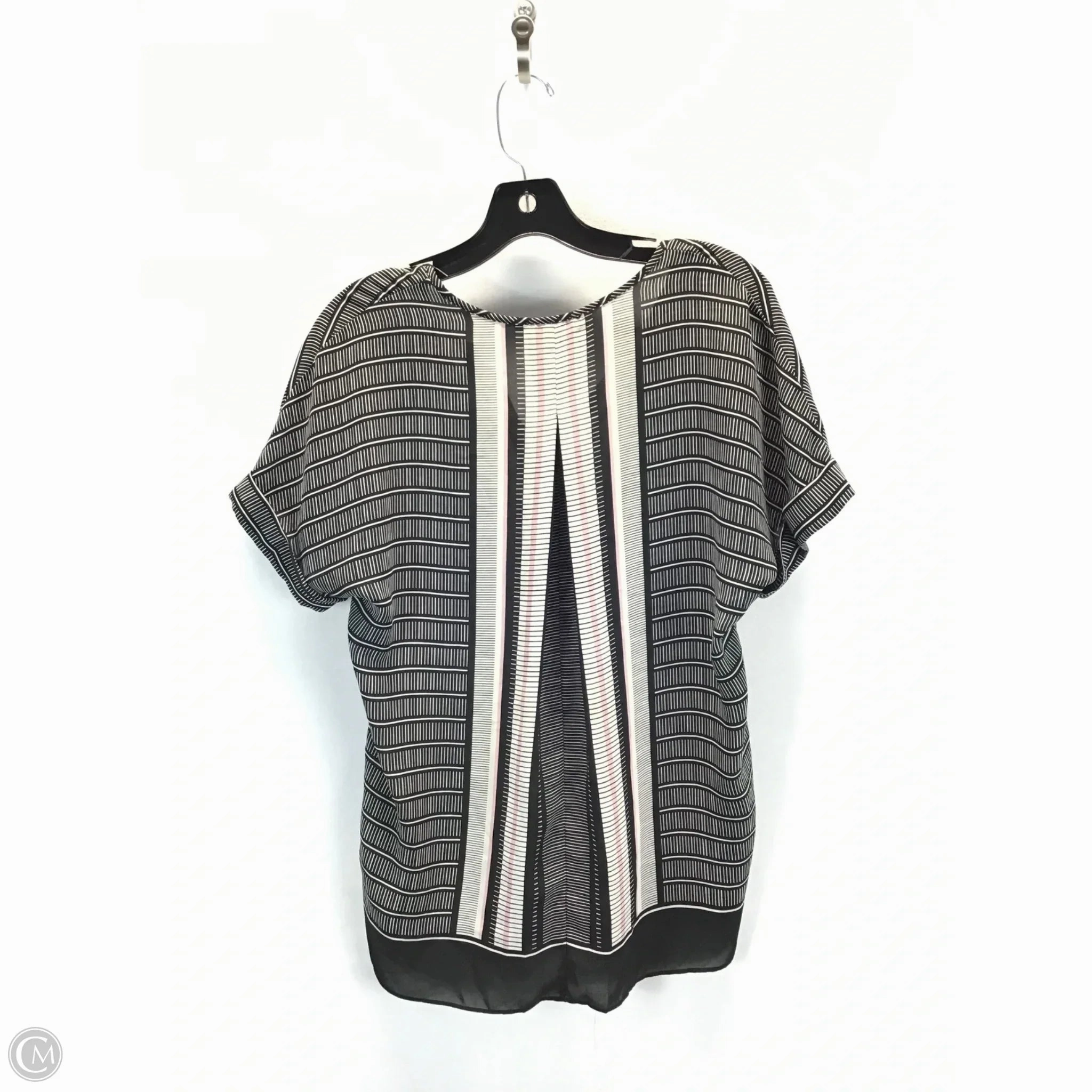 Top Short Sleeve By Max Studio In Black & Cream, Size: Xs