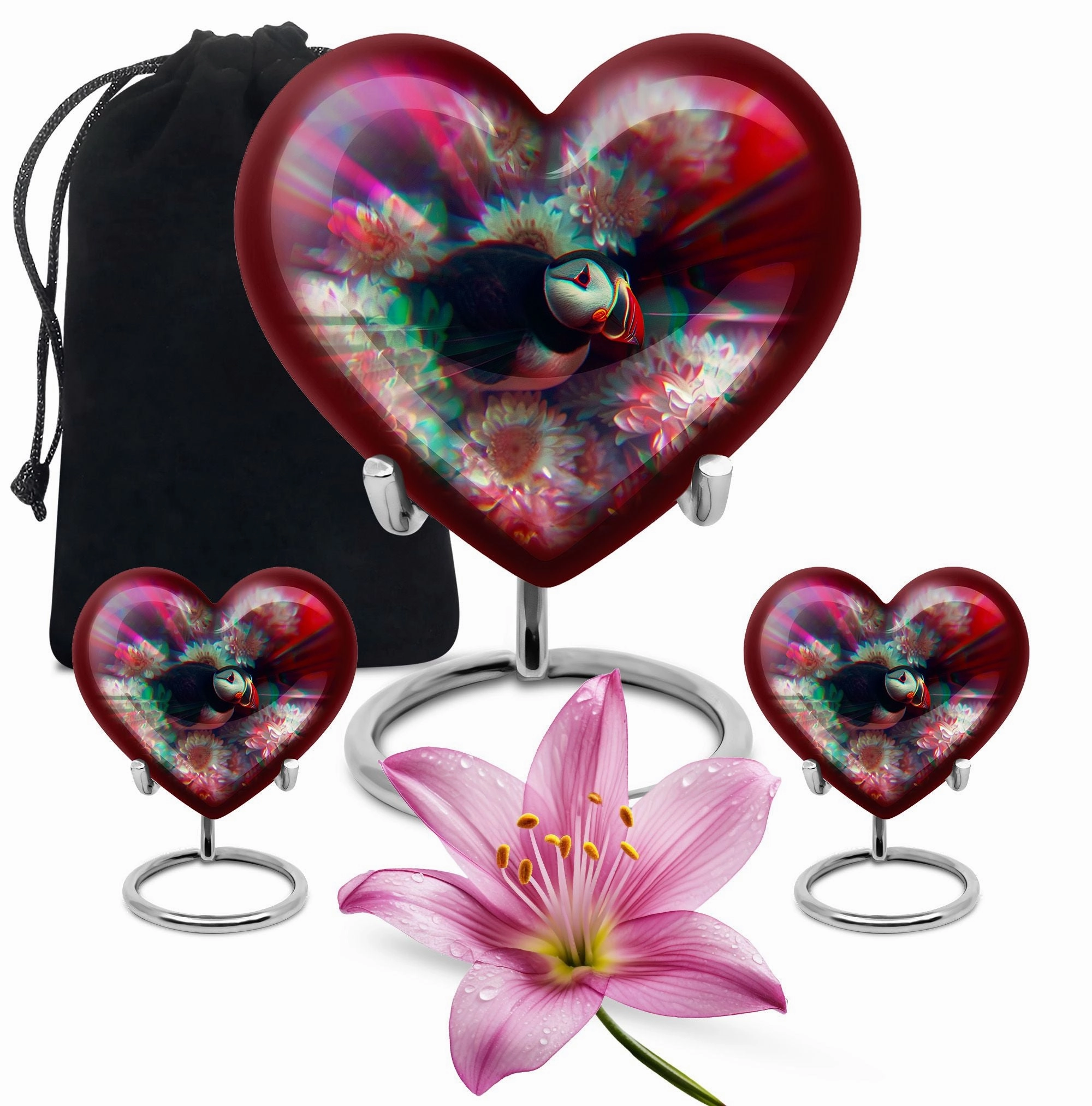 Toucans Urn, Dual Memorial Cremation Keepsake for Adult Males