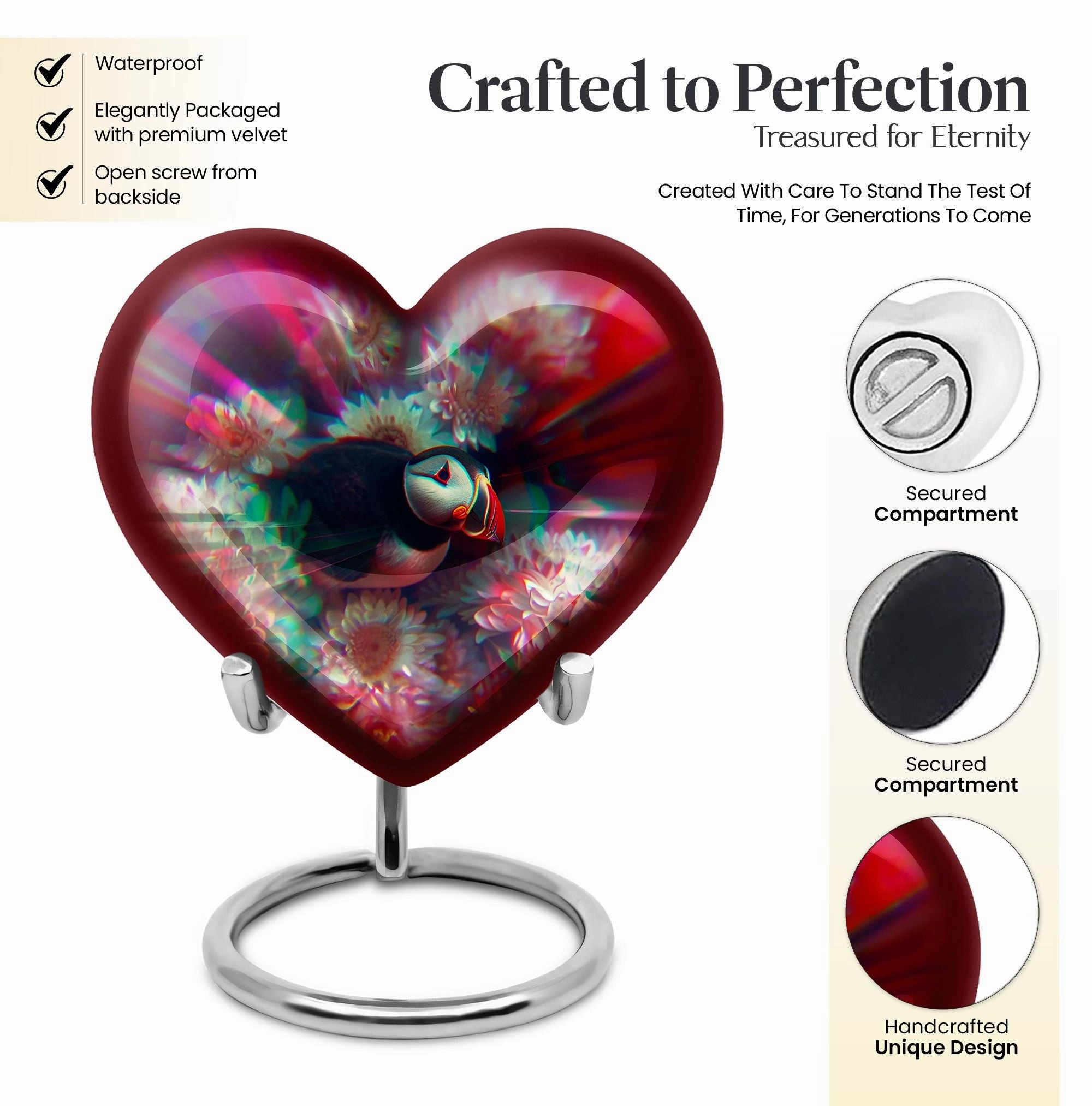 Toucans Urn, Dual Memorial Cremation Keepsake for Adult Males