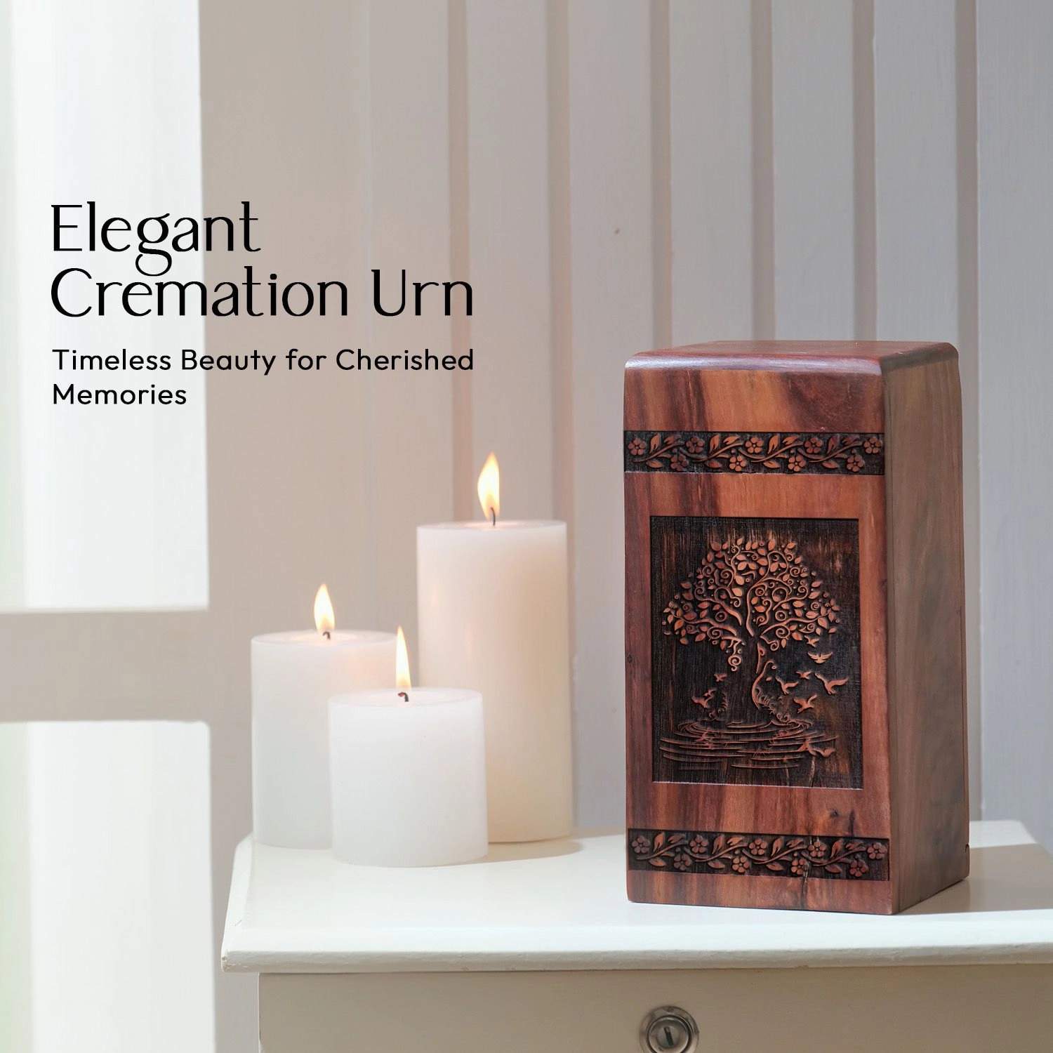 Tree Of Life Funerary Urn For Adult Ashes, Biodegradable