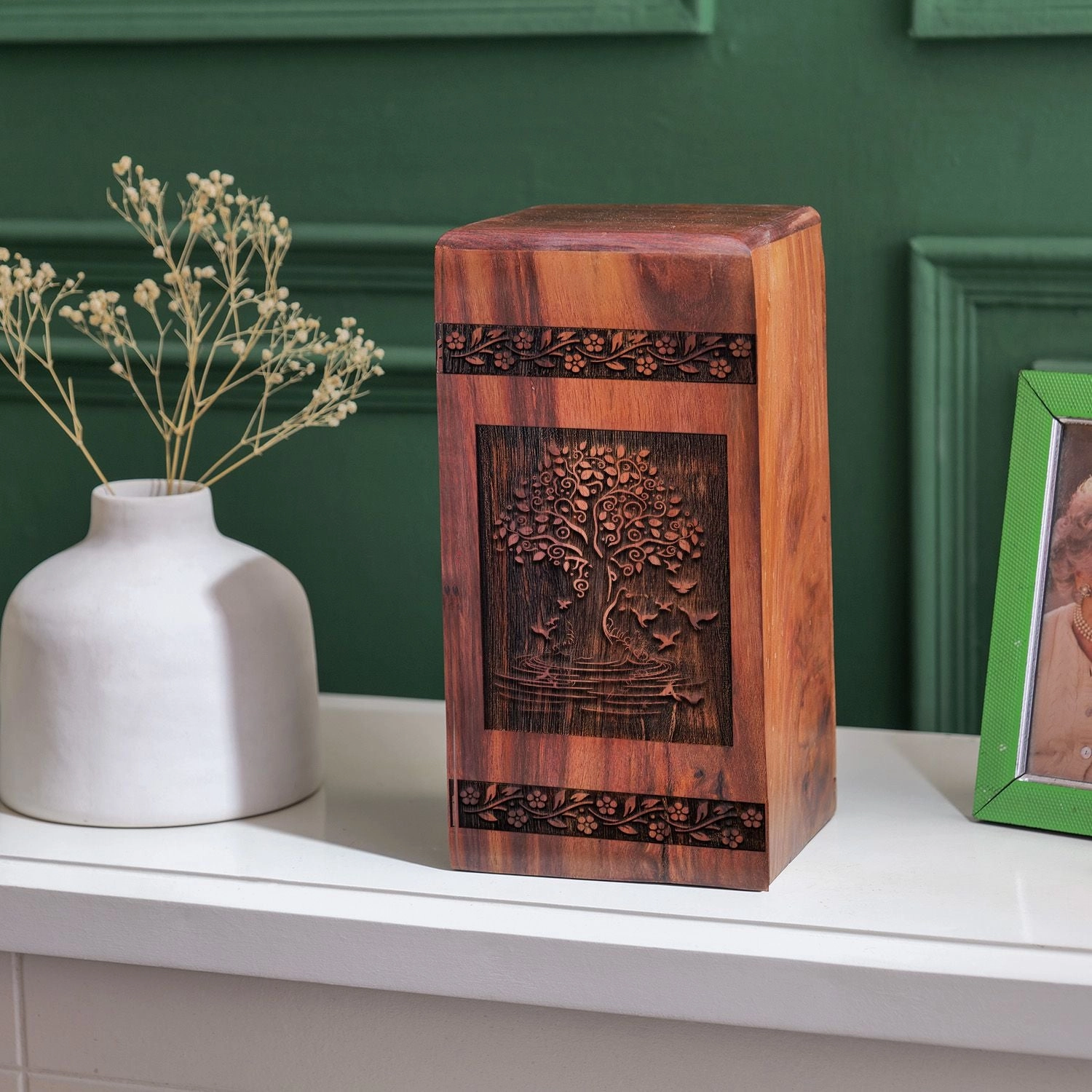 Tree Of Life Funerary Urn For Adult Ashes, Biodegradable