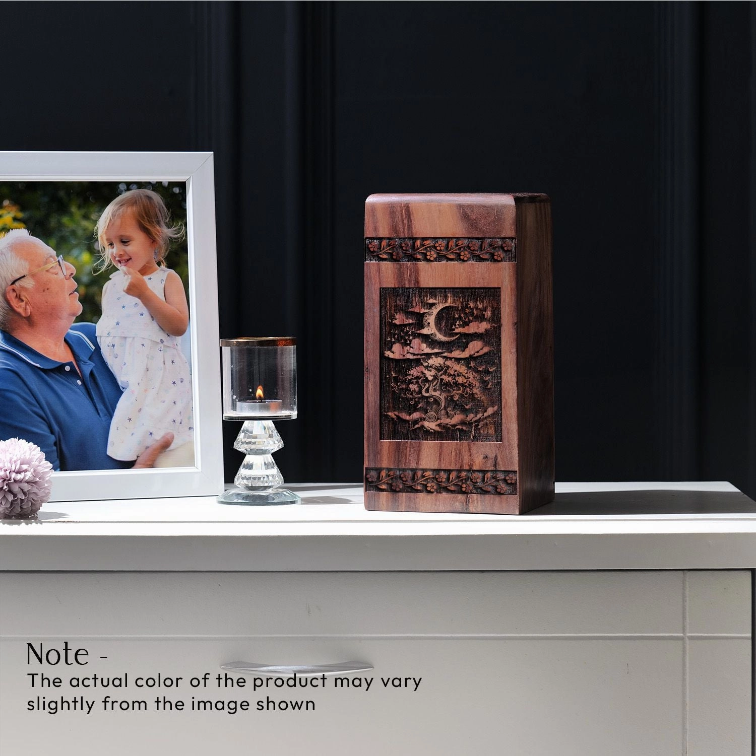 Tree of Life Medium Wooden Urns for Adult Ashes
