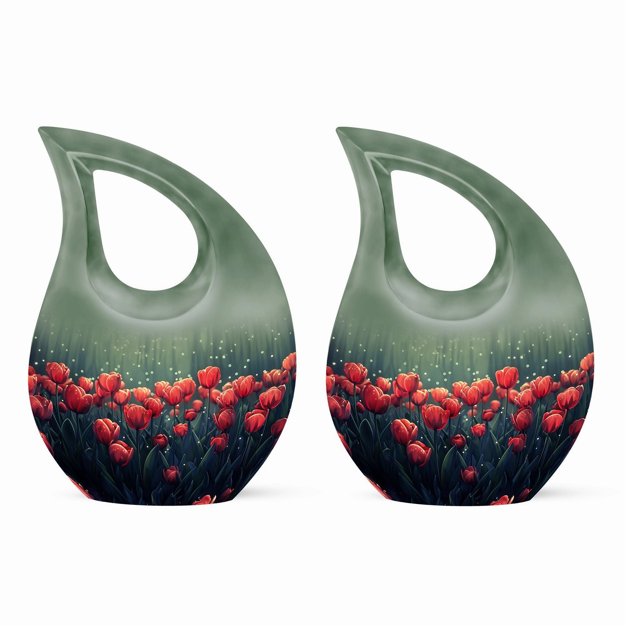 Tulip Themed Customized Adult Urn - Container For Human Ashes