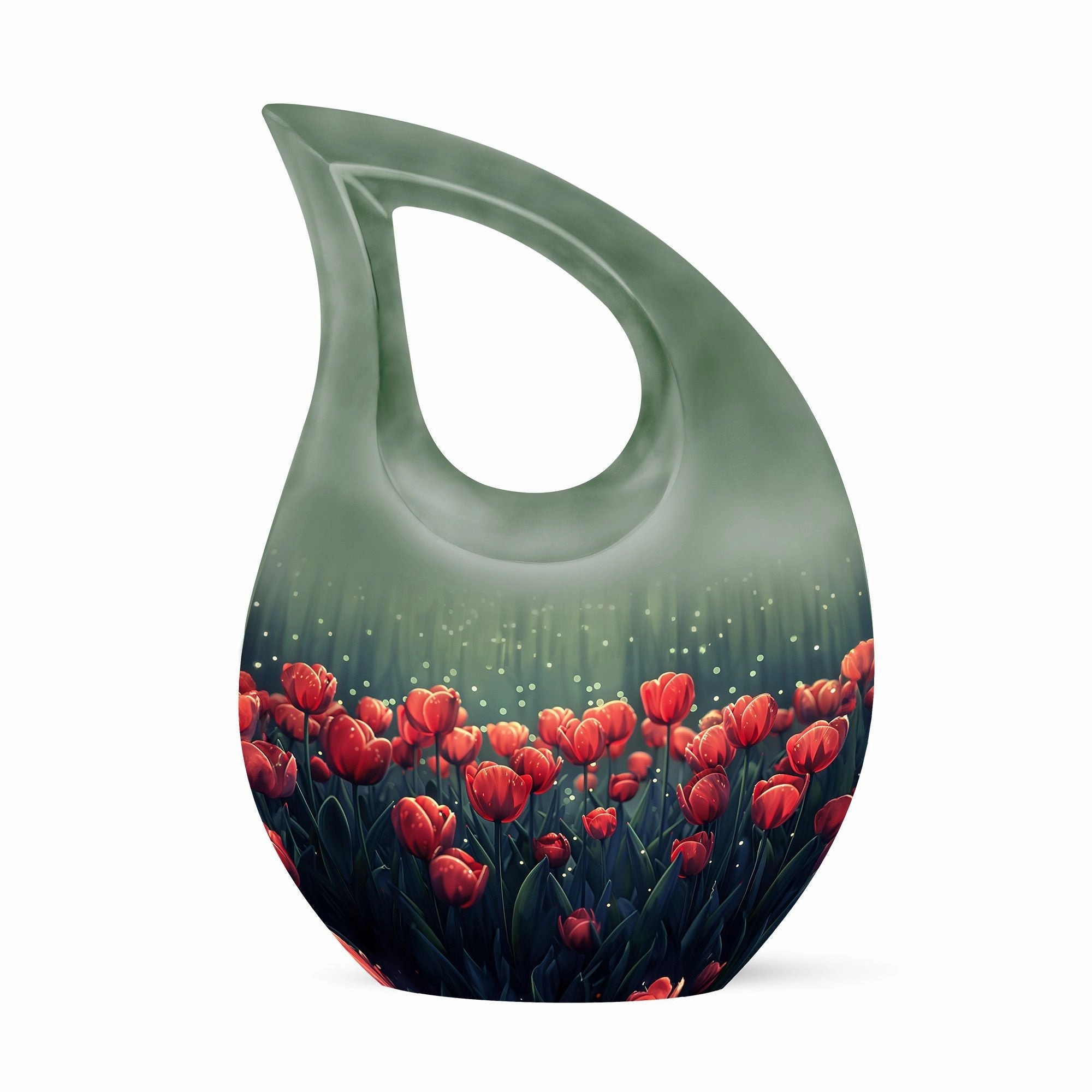 Tulip Themed Customized Adult Urn - Container For Human Ashes